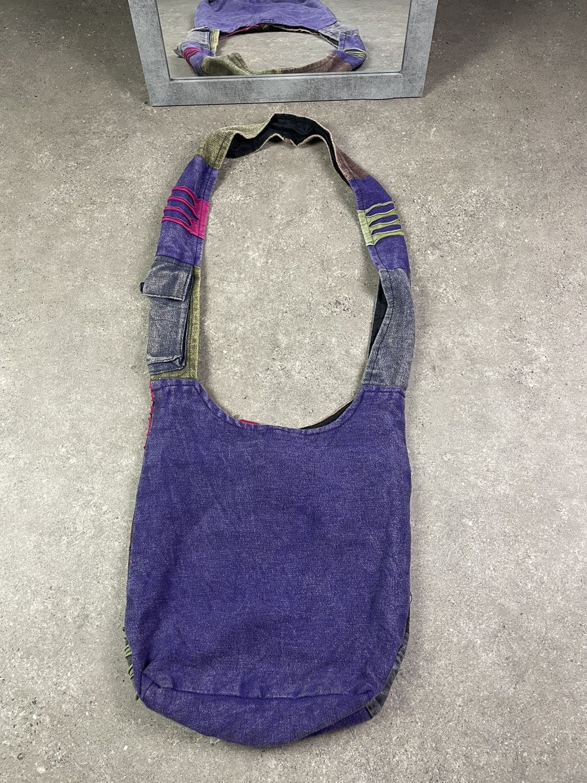 Vintage Vintage Shoulders Bag Avangard 90s Hippie Peace ☮️ Streetwear Size ONE SIZE - 2 Thumbnail