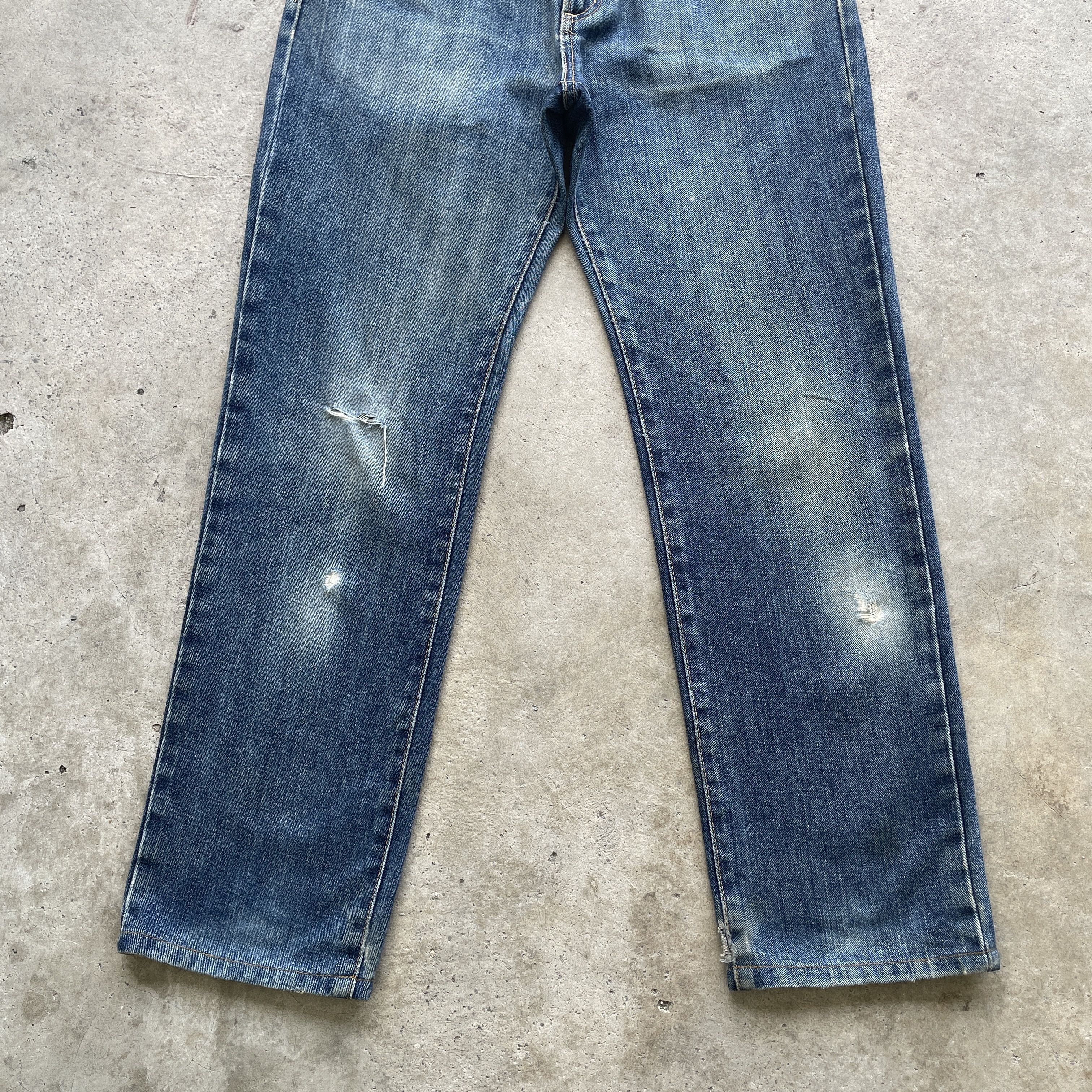 Edwin VINTAGE EDWIN DISTRESSED FADED DENIM PANTS JEANS W29x28.5 Size US 29 - 5 Thumbnail