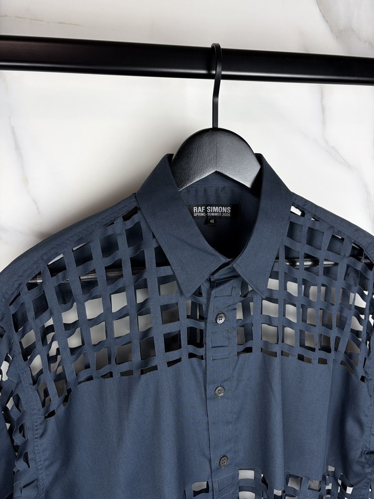 Raf Simons SS06 Raf Simons Laser Cut Net Buttonup Shirt Icarus Surgit Size US S / EU 44-46 / 1 - 5 Thumbnail