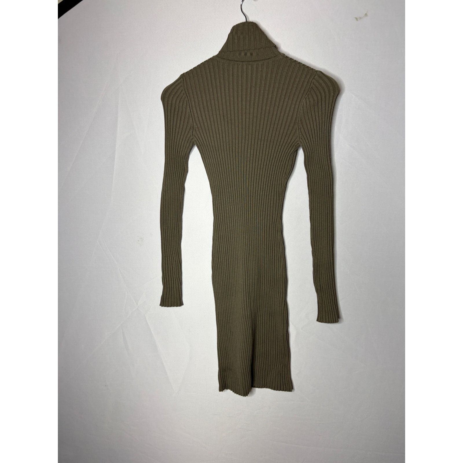 Wolford Wolford Green Merino Wool Blend Ribbed Turtleneck Dress XS Size XS / US 0-2 / IT 36-38 - 8 Thumbnail