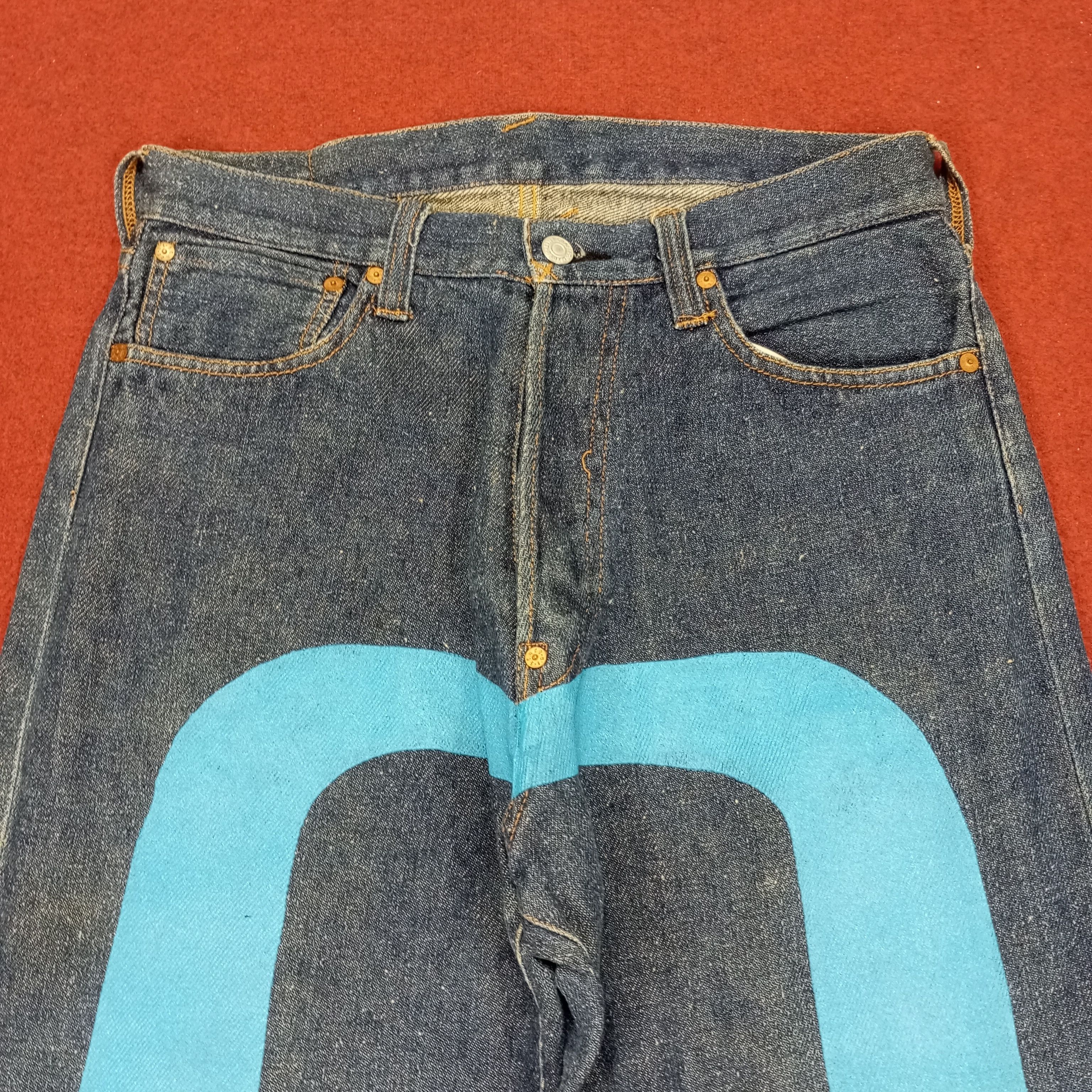 Japanese Brand × Vintage Evisu Jeans Streetwear Custom Daicock Style Size US 31 - 2 Thumbnail