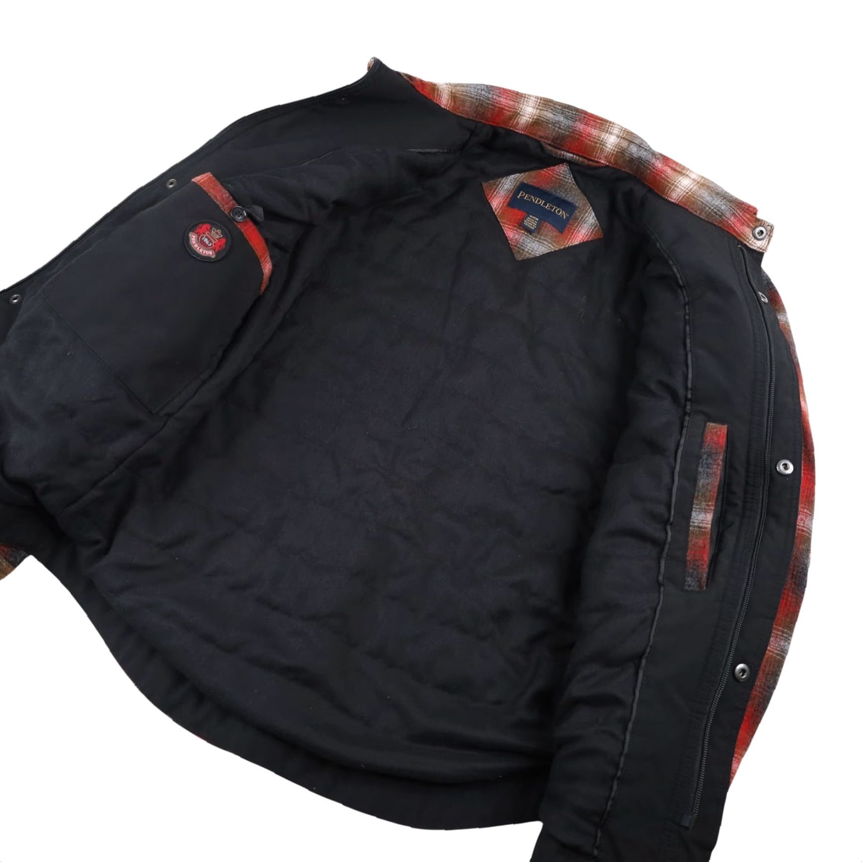 Pendleton Pendleton Mens Small Shadow Plaid Polyfill Quilted Wool Shirt Jacket Size US S / EU 44-46 / 1 - 7 Thumbnail