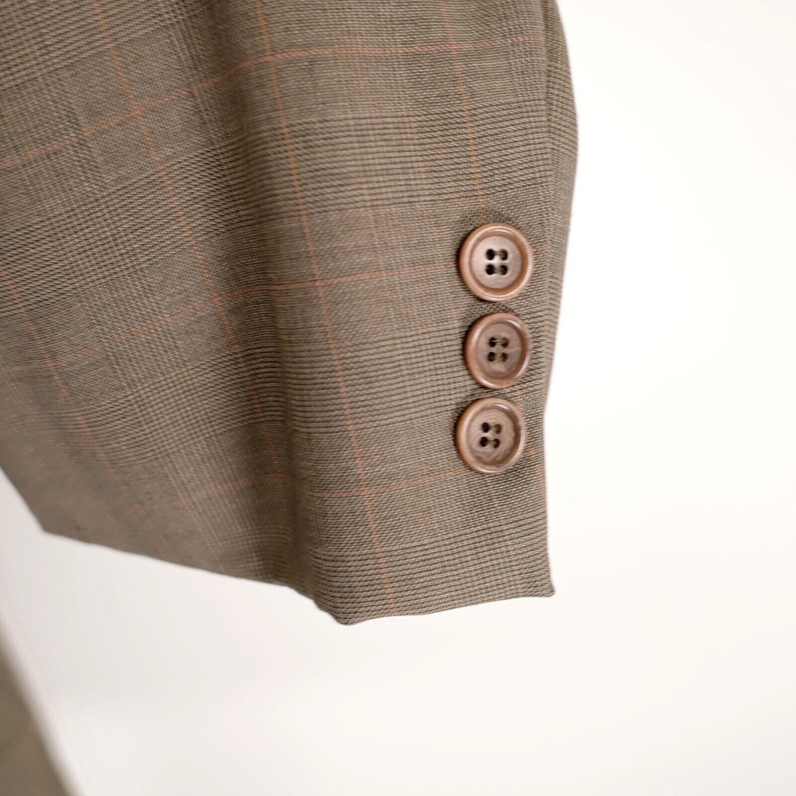 Brooks Brothers Brooks Brothers 346 Wool Green Glen Plaid W/ Brown Windowpan Size 40R - 3 Thumbnail