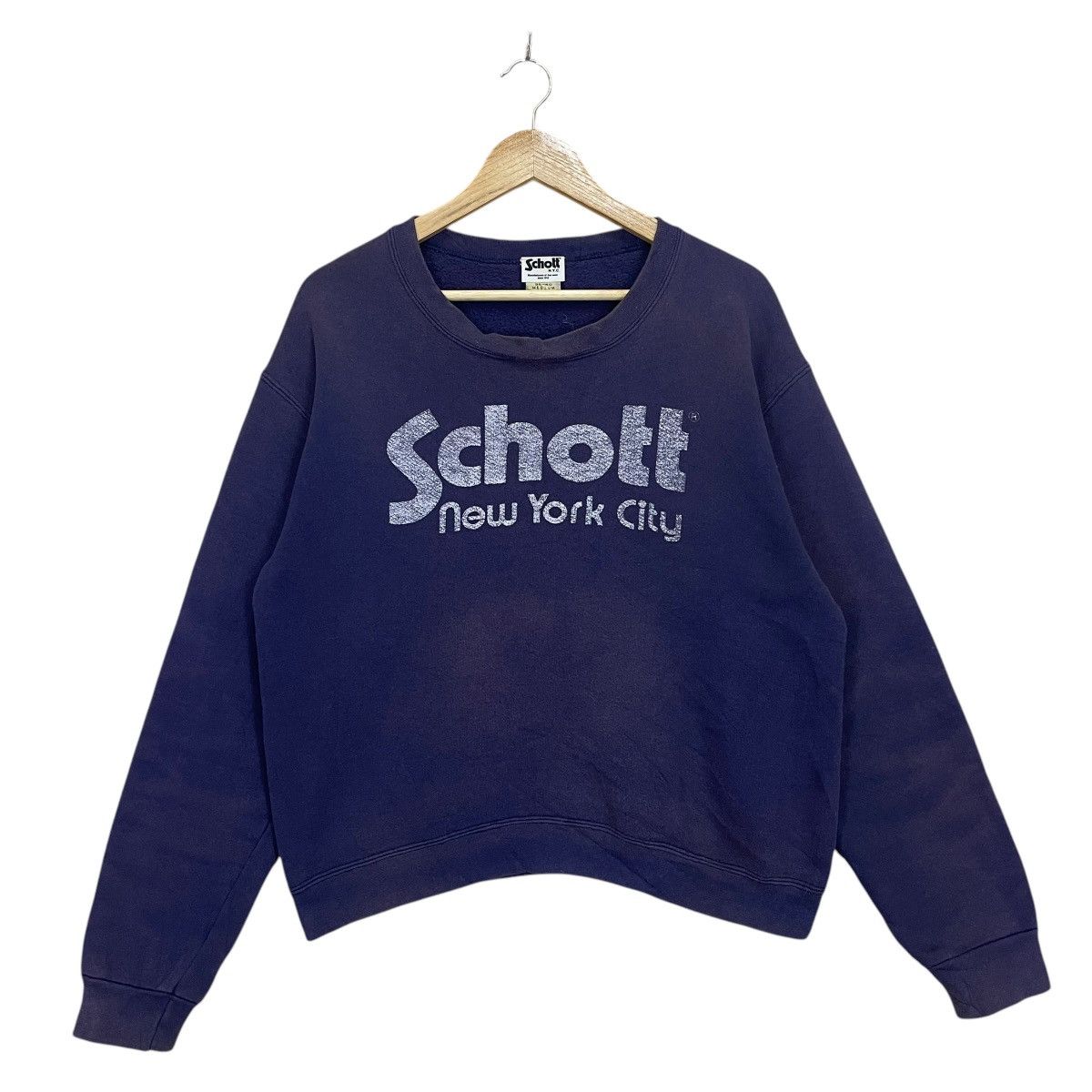 Schott Vintage Schott New York City Big Logo Crewneck Sweatshirt Size US M / EU 48-50 / 2 - 1 Thumbnail