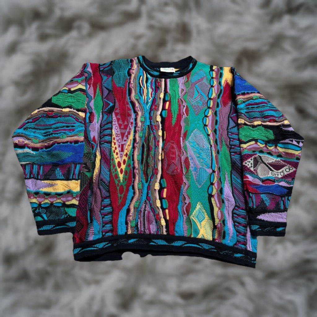 VINTAGE COOGI Sweater Mens Pullover Knit Multicolor 90s Size L