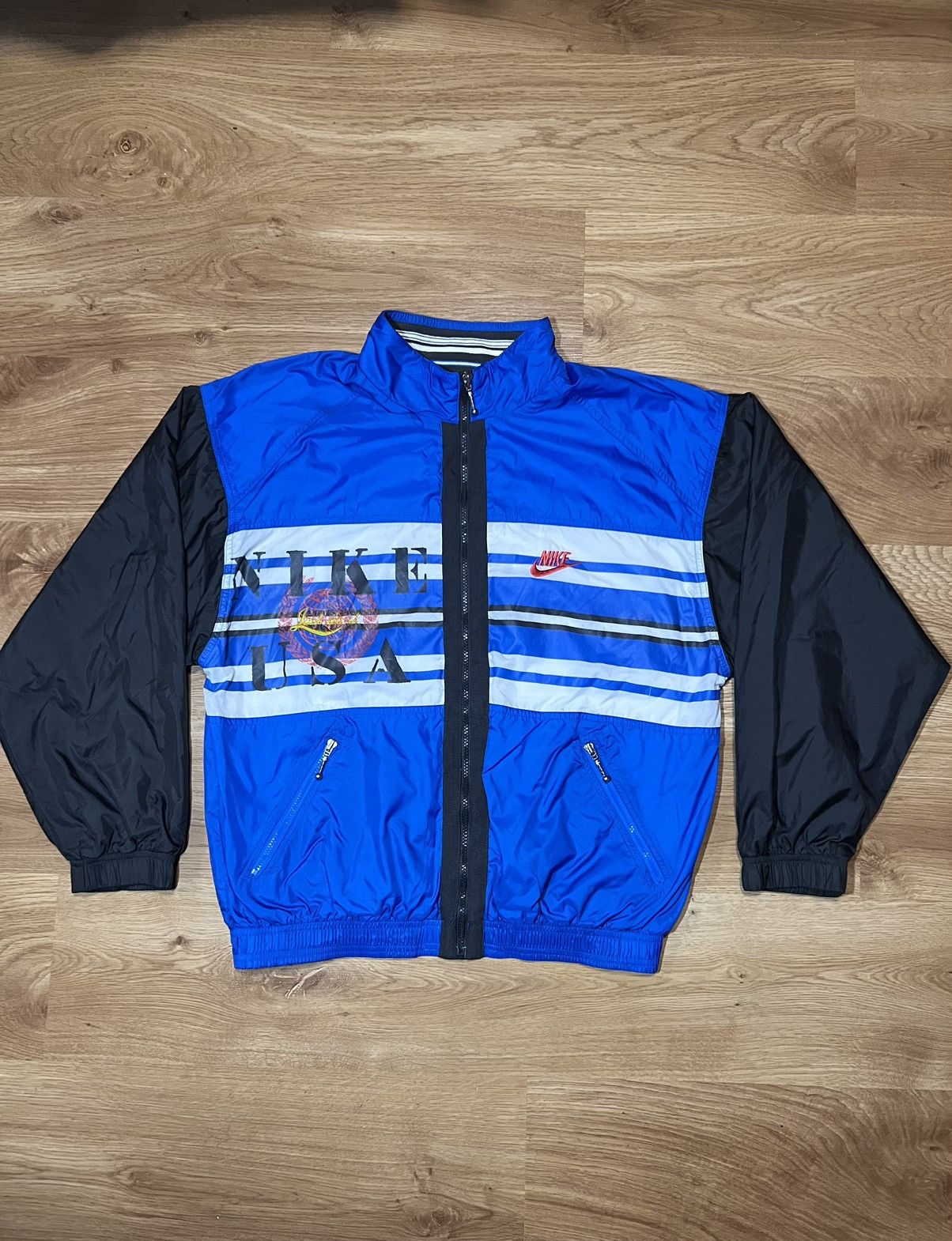 Vintage Nike USA just do it 80s jacket blue