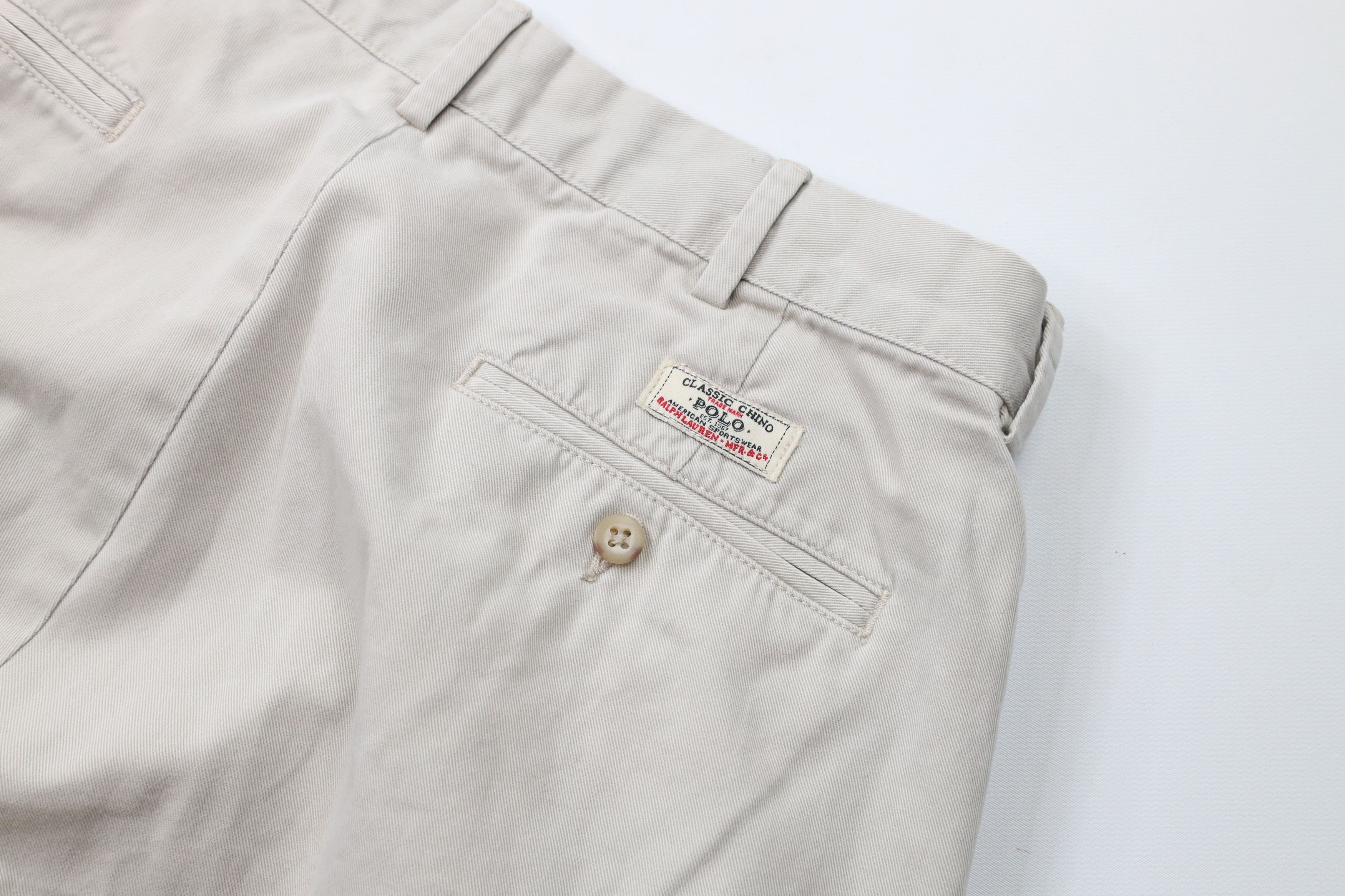 Ralph Lauren × Vintage Vintage 90s Ralph Lauren Front Cotton Chino Pants Beige Size US 34 / EU 50 - 12 Thumbnail