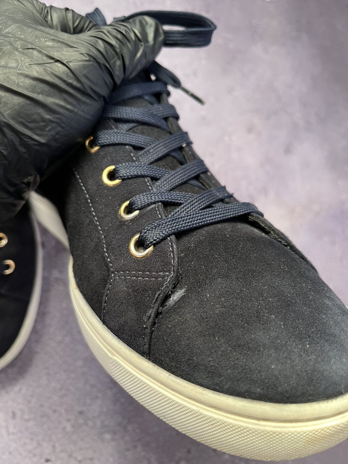 Dolce & Gabbana Low-Top Sneaker Navy Blue Suede Size US 8.5 / EU 41-42 - 10 Thumbnail