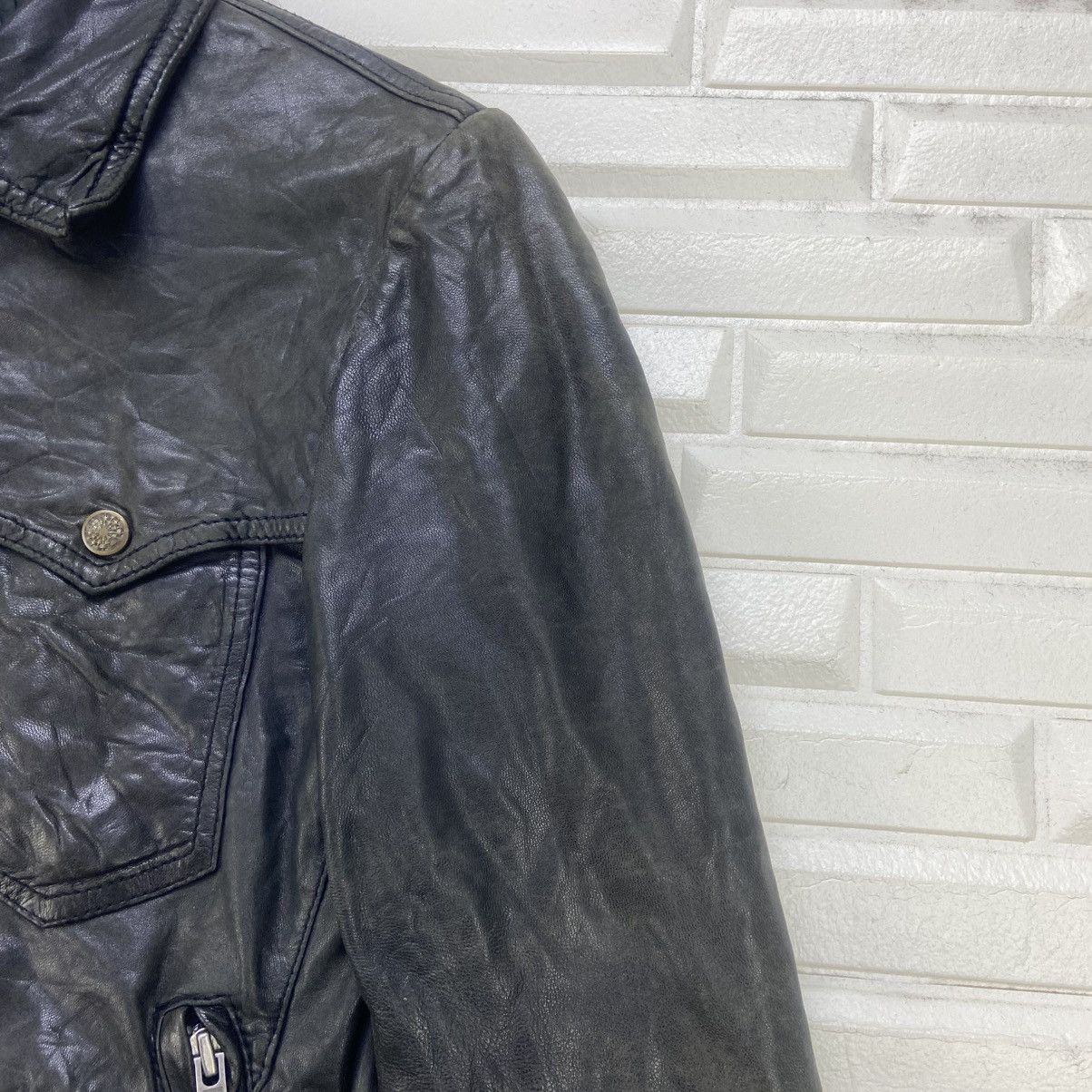 Ships Jet Blue Japanese Brand Ships Jet Blue Sheepskin Leather Jacket Size US XS / EU 42 / 0 - 5 Thumbnail