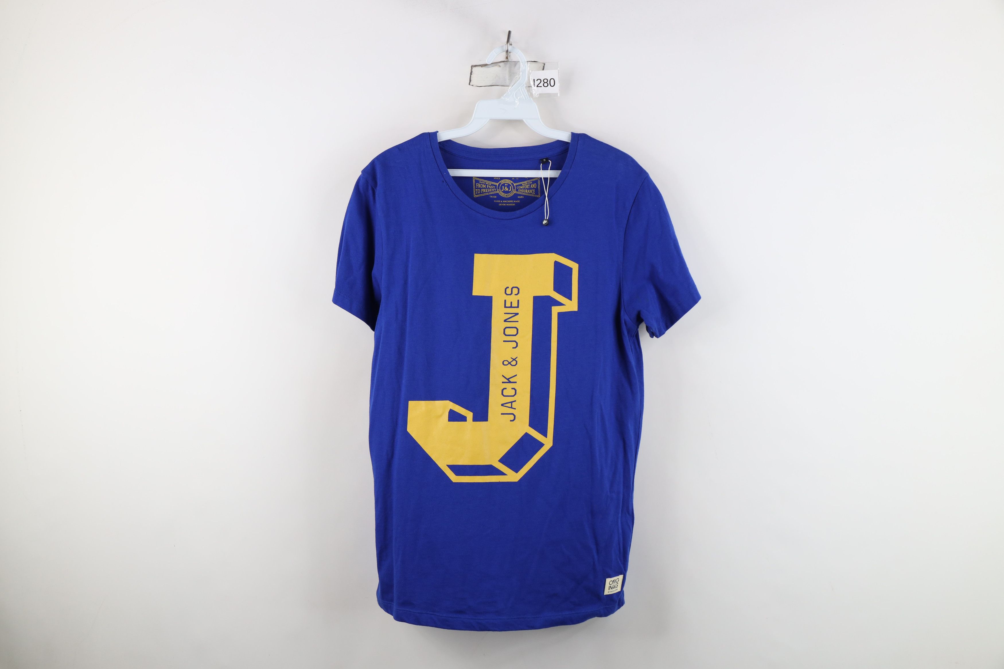 Jack & Jones New Jack & Jones Co Block Letter Short Sleeve T-Shirt Blue Size US S / EU 44-46 / 1 - 1 Thumbnail