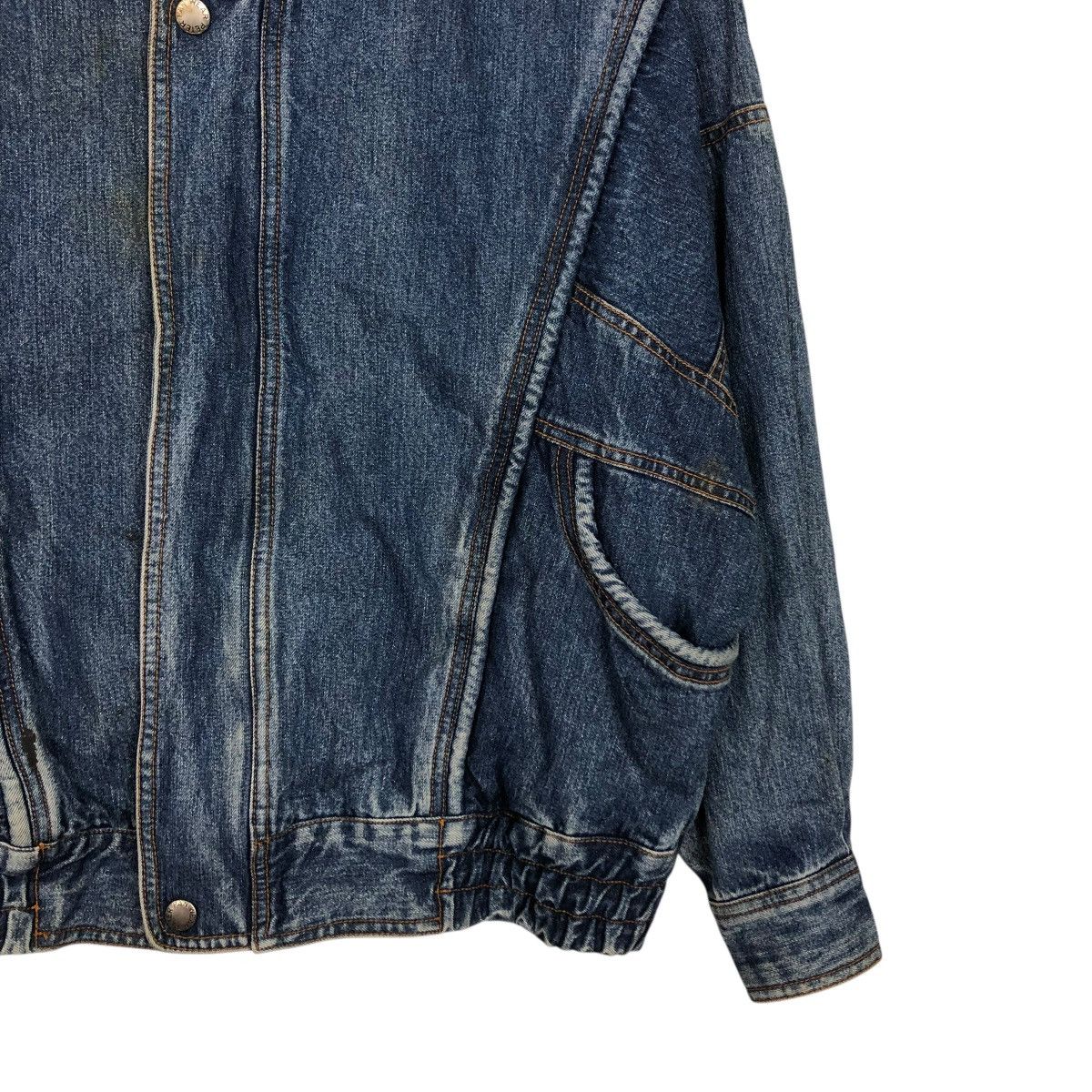 Japanese Brand 🔥VINTAGE BOMBER DENIM JACKET CELL TOKYO JAPAN ISSEY MIYAKE Size US S / EU 44-46 / 1 - 7 Thumbnail