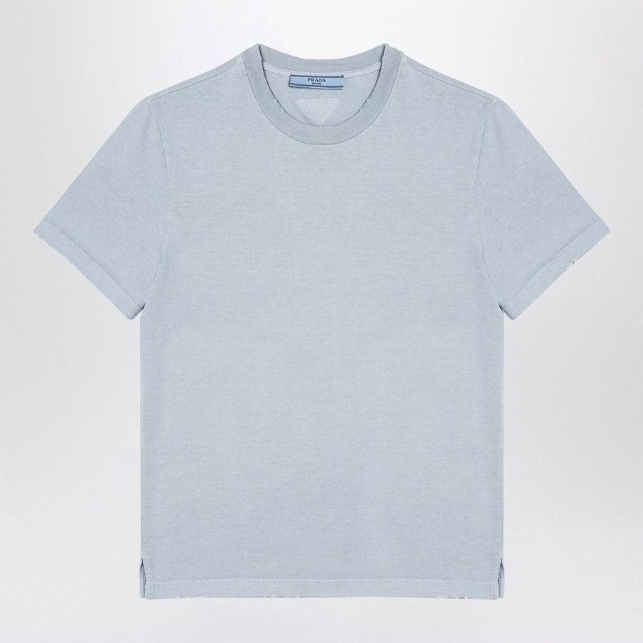 Prada o1d2blof0924 Cotton T-Shirts in Light Blue Size L / US 10 / IT 46 - 1 Thumbnail
