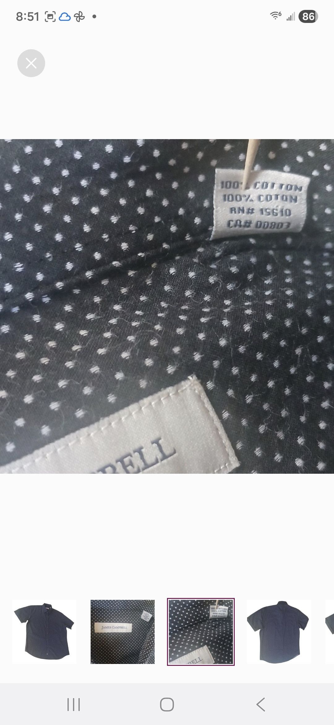 James Campbell James Campbell Short Sleeve Button Up Shirt Size US L / EU 52-54 / 3 - 4 Thumbnail