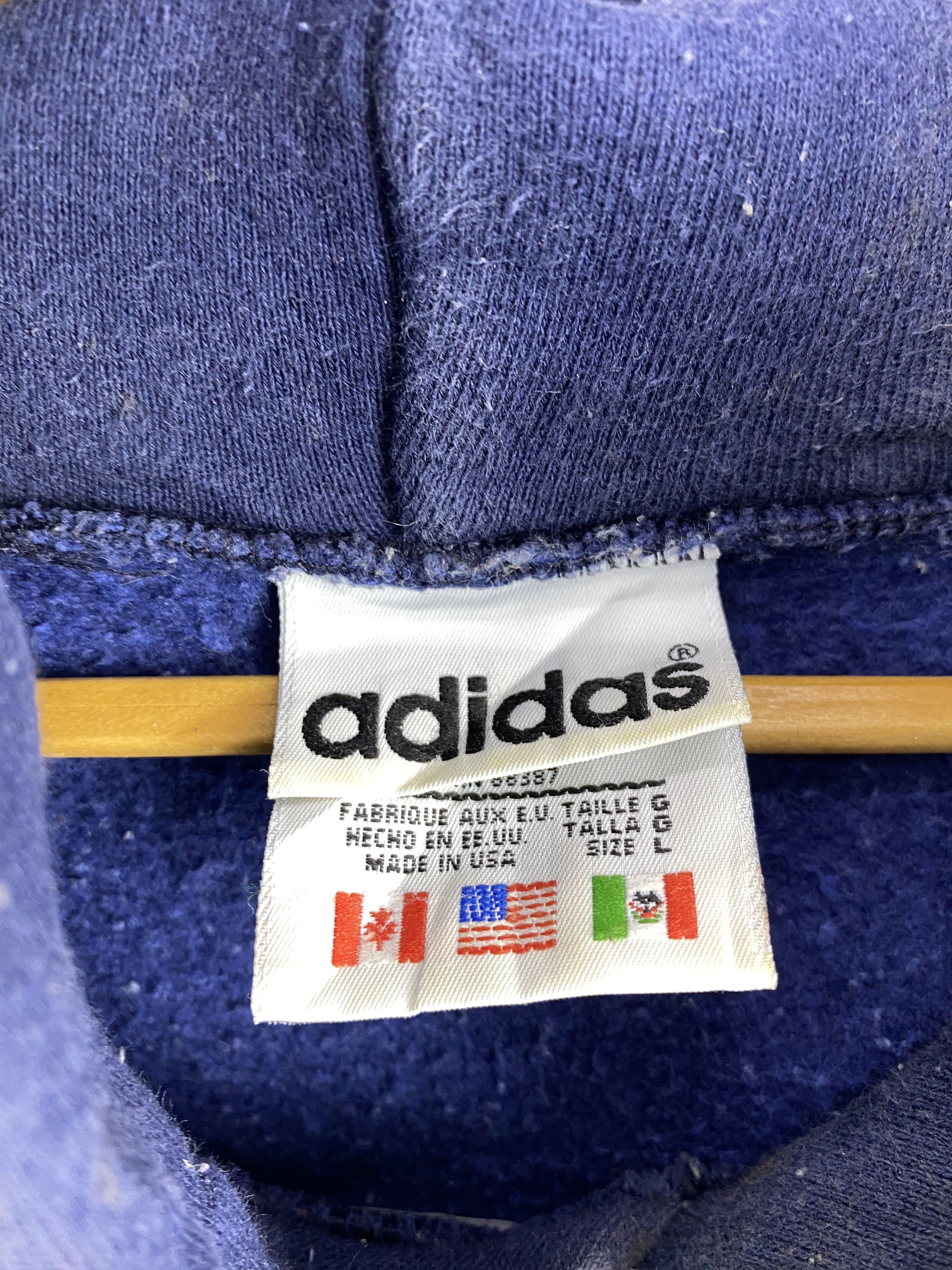 Adidas Vintage 90s Adidas Central Logo Pullover Hoodie SH0508 Size US L / EU 52-54 / 3 - 5 Thumbnail