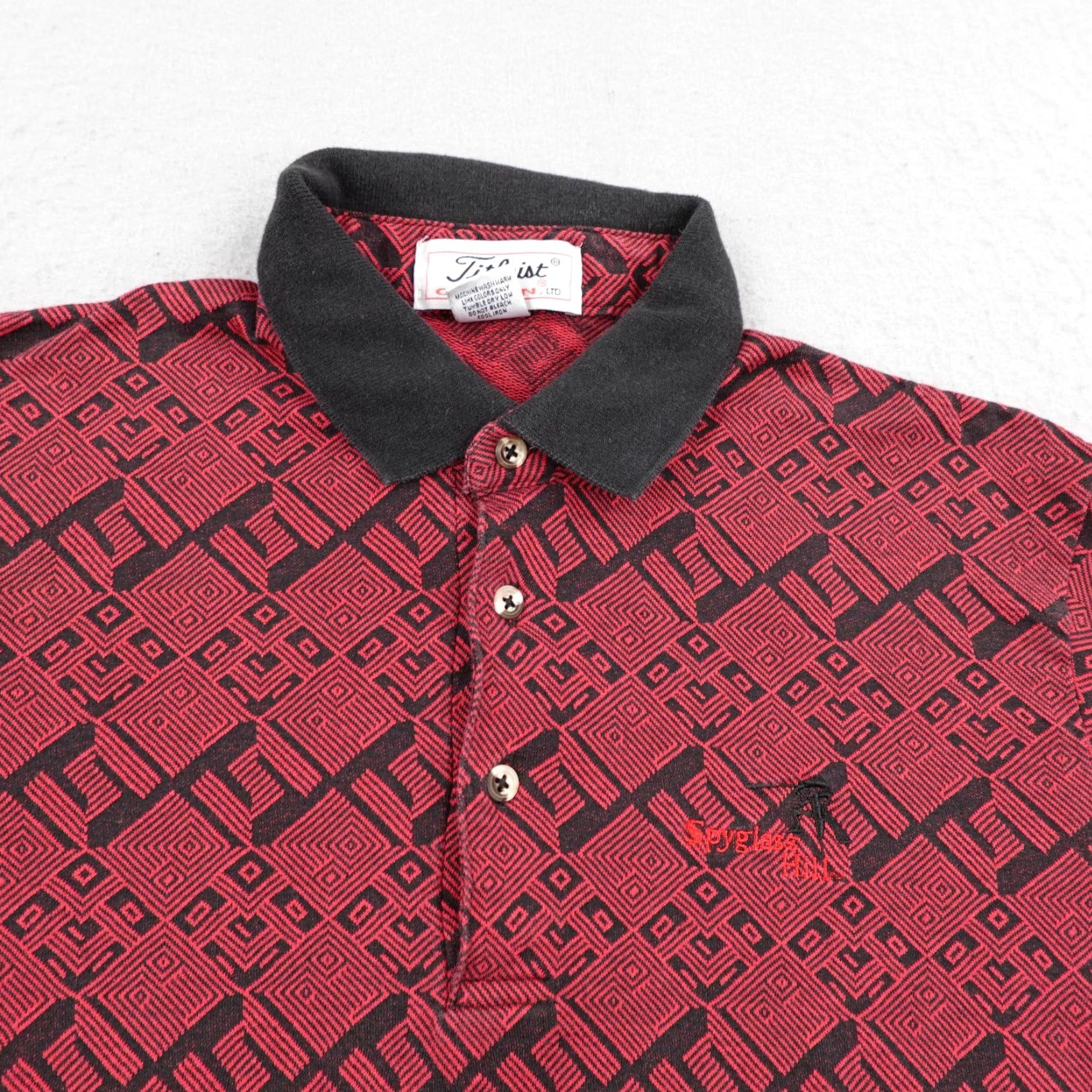 Titleist VINTAGE Titleist Polo Shirt Mens M Red Spyglass Hill Geometric Golf USA 90s Outdoor Size US M / EU 48-50 / 2 - 2 Thumbnail