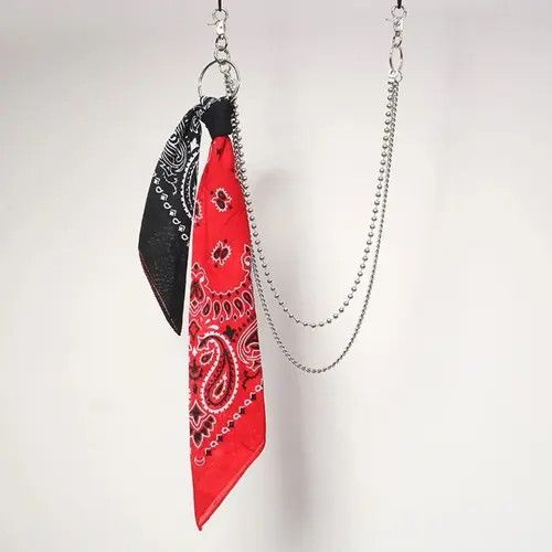 Vintage Paisley Bandana Double Layer Waist Metal Wallet Chain Size ONE SIZE - 3 Thumbnail