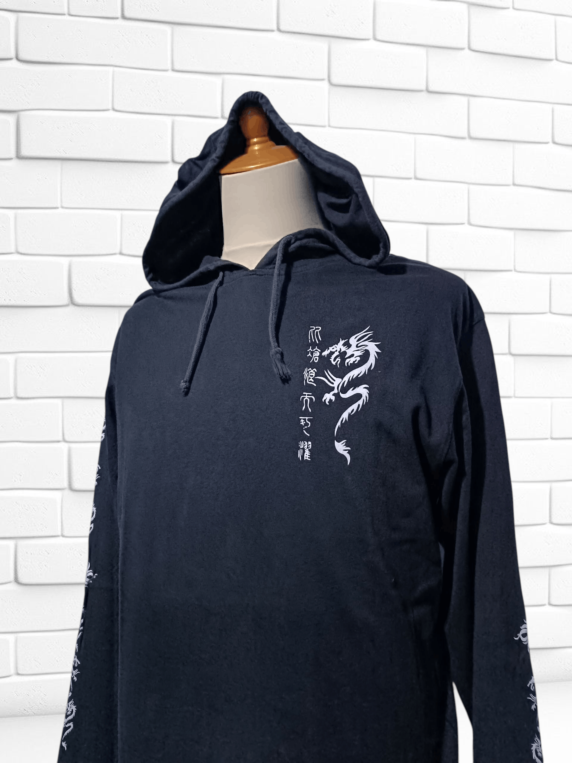 Japanese Brand Vintage Long Sleeve Hoodie T-shirt Dragon Poem Size US M / EU 48-50 / 2 - 3 Thumbnail