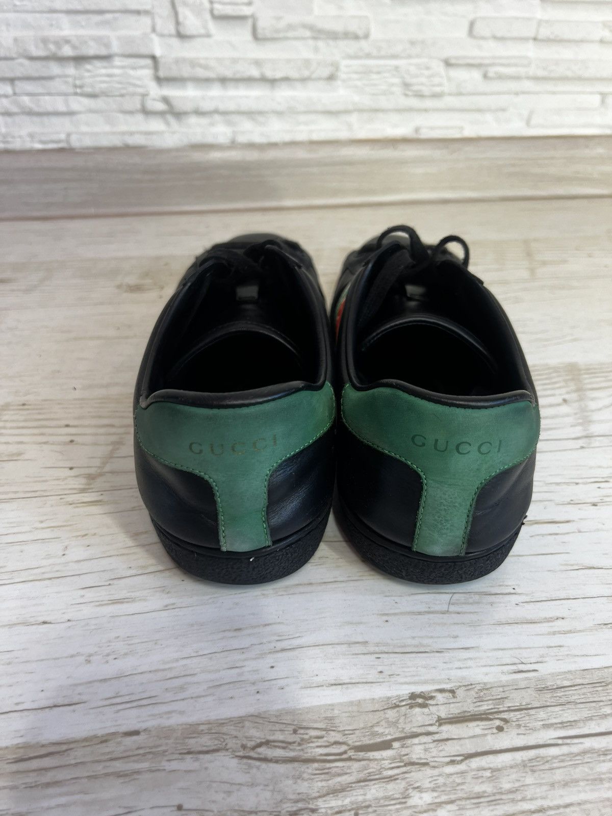 Gucci Gucci Ace Black Leather Sneakers 644749 Size 40 / US 7 Size US 7 / EU 40 - 7 Thumbnail