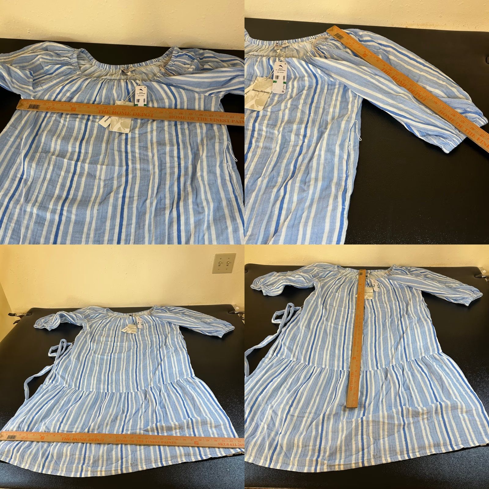 Tommy Bahama TOMMY BAHA MA Island Gauze Villa Solstice Off-the-Shoulder Dress Blue Women Large Size L / US 10 / IT 46 - 8 Thumbnail
