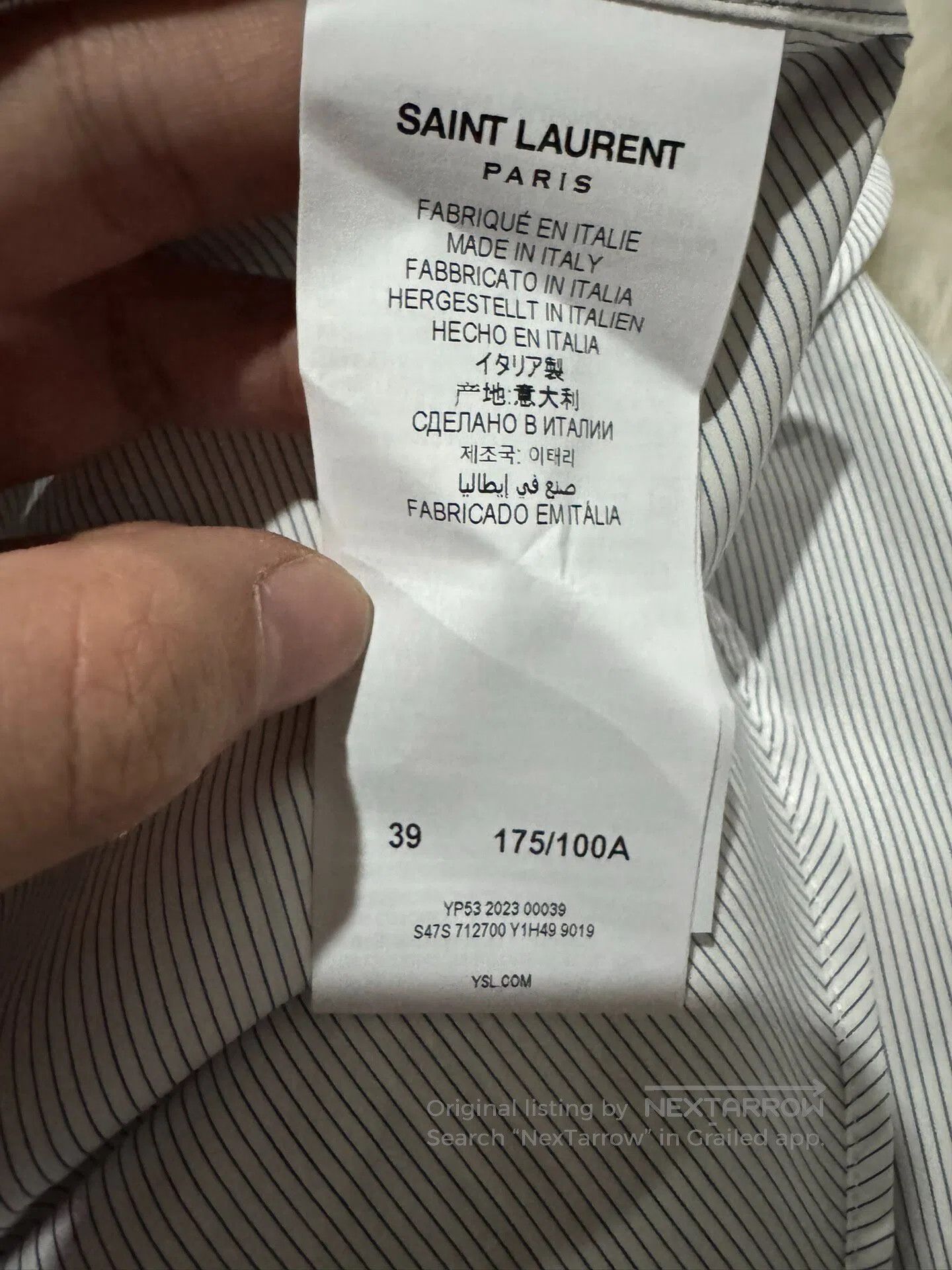Saint Laurent Paris Saint Laurent Paris size 39 Light Blue Thin Striped Shirt| Size US M / EU 48-50 / 2 - 6 Thumbnail