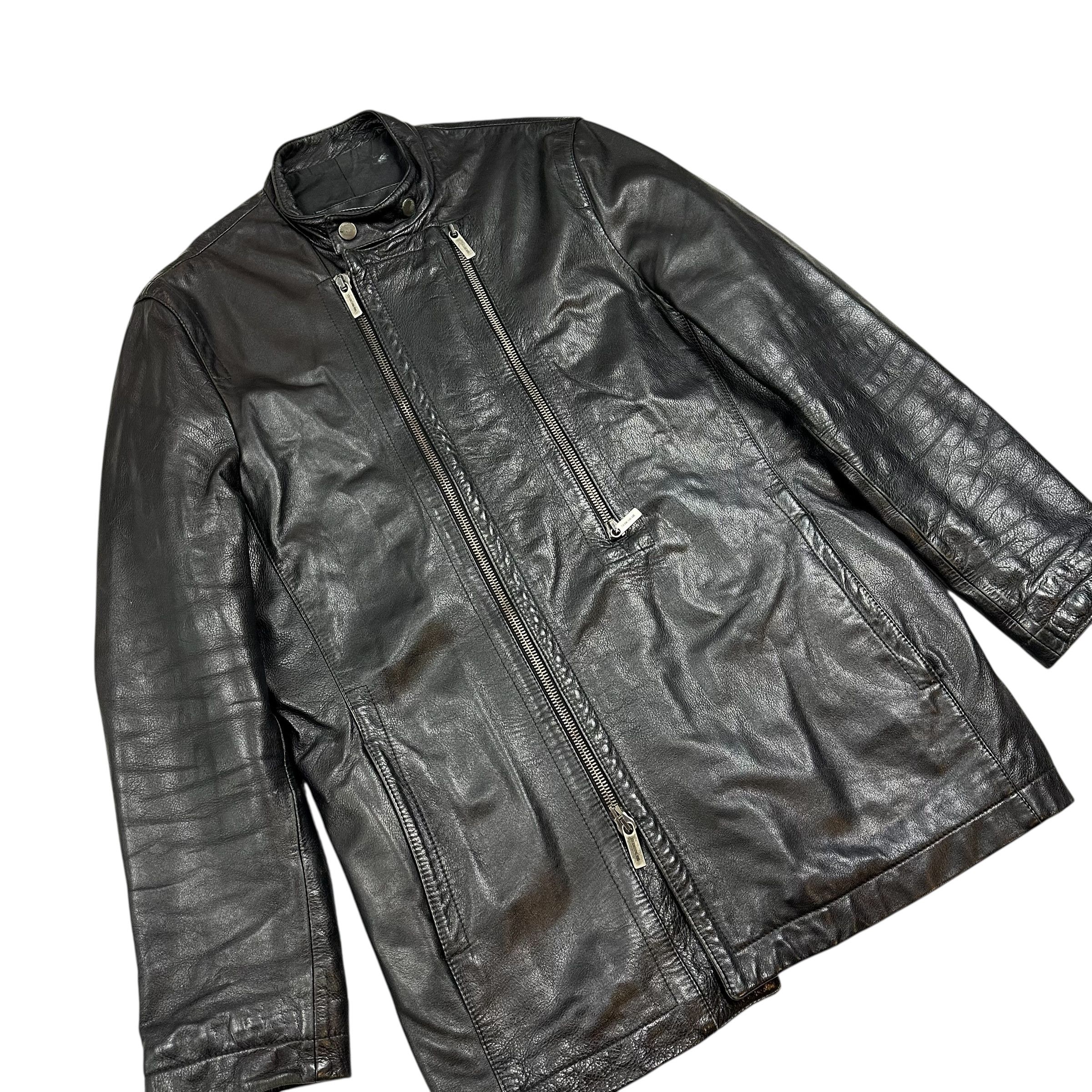 Dirk Bikkembergs Bikkembergs Matrix Leather Jacket Size US XL / EU 56 / 4 - 2 Thumbnail
