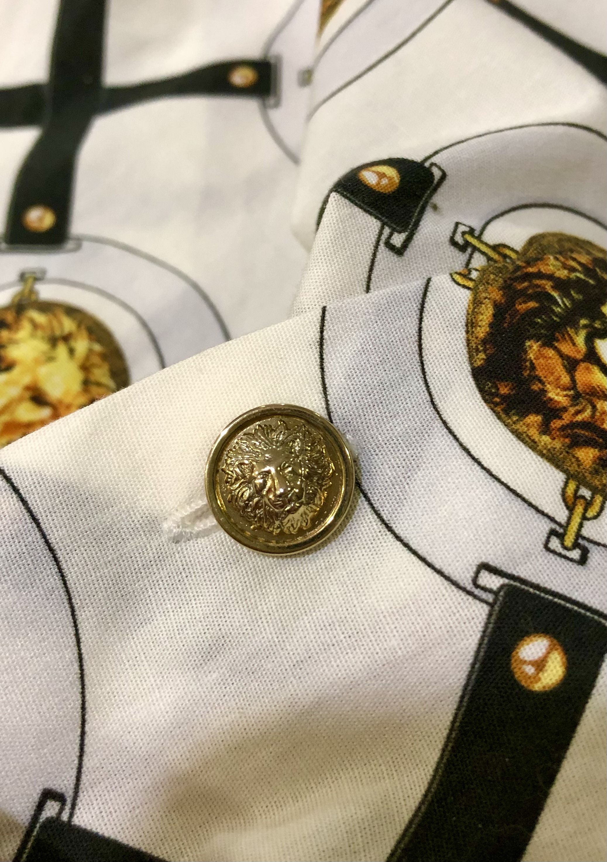Versus Versace Vintage Versus Versace Lion Head Belt Full Print Shirt Size US M / EU 48-50 / 2 - 8 Thumbnail