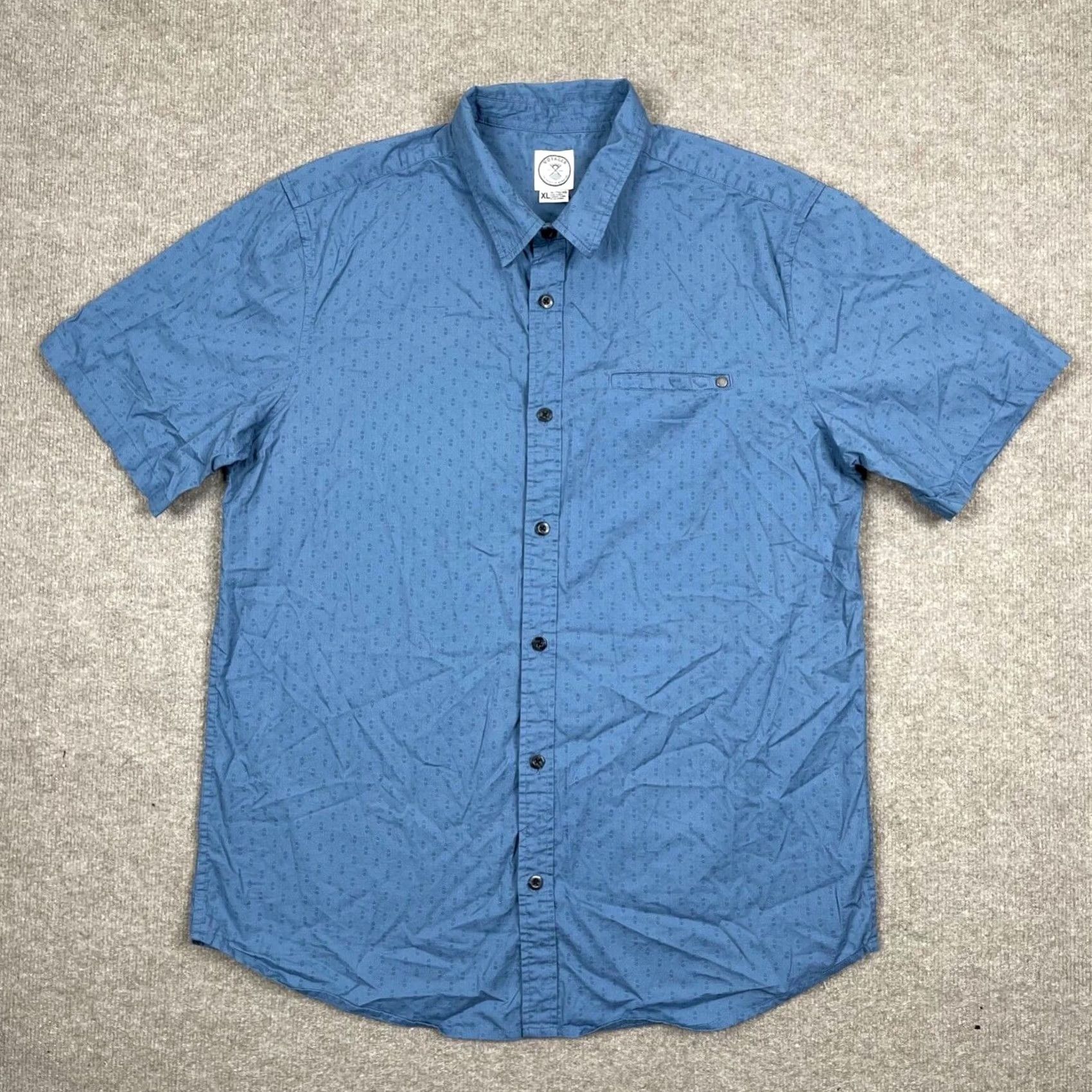 Vintage Voyager Button Up Shirt Men's XL Blue Short Sleeve Collared Pocket Preppy Size US XL / EU 56 / 4 - 7 Thumbnail