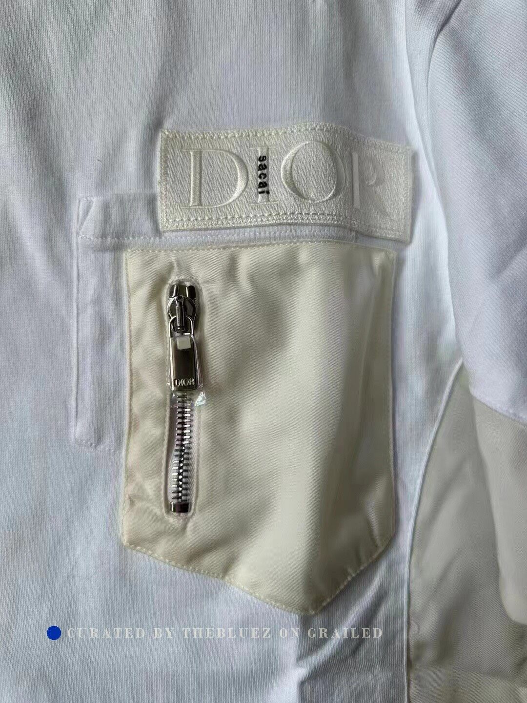 Sacai Dior x sacai Beige Paneled Short-Sleeve Size US M / EU 48-50 / 2 - 3 Thumbnail