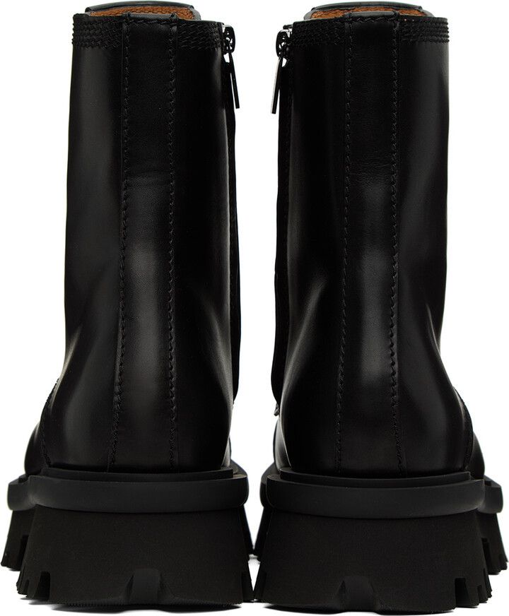 Salvatore Ferragamo o1s1rm1224 Faraway Lace-Up Boots in Black Size US 6 / EU 39 - 2 Thumbnail