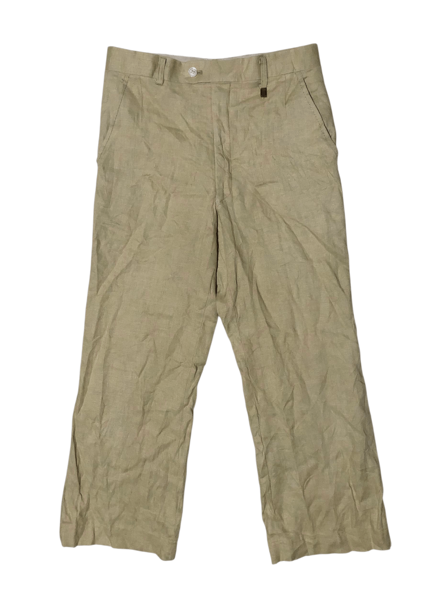 Lanvin Vintage 80's Lanvin Paris 100% Linen Trousers Size 28" / US 6 / IT 42 - 1 Thumbnail