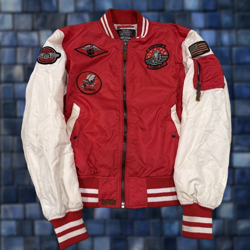 Vintage VINTAGE Unbranded Jacket MA-1 Bomber Coat Mens M Red USAF 80s 90s Top Gun Flight Aviator Jacket Coat Mens Size US M / EU 48-50 / 2 - 1 Thumbnail