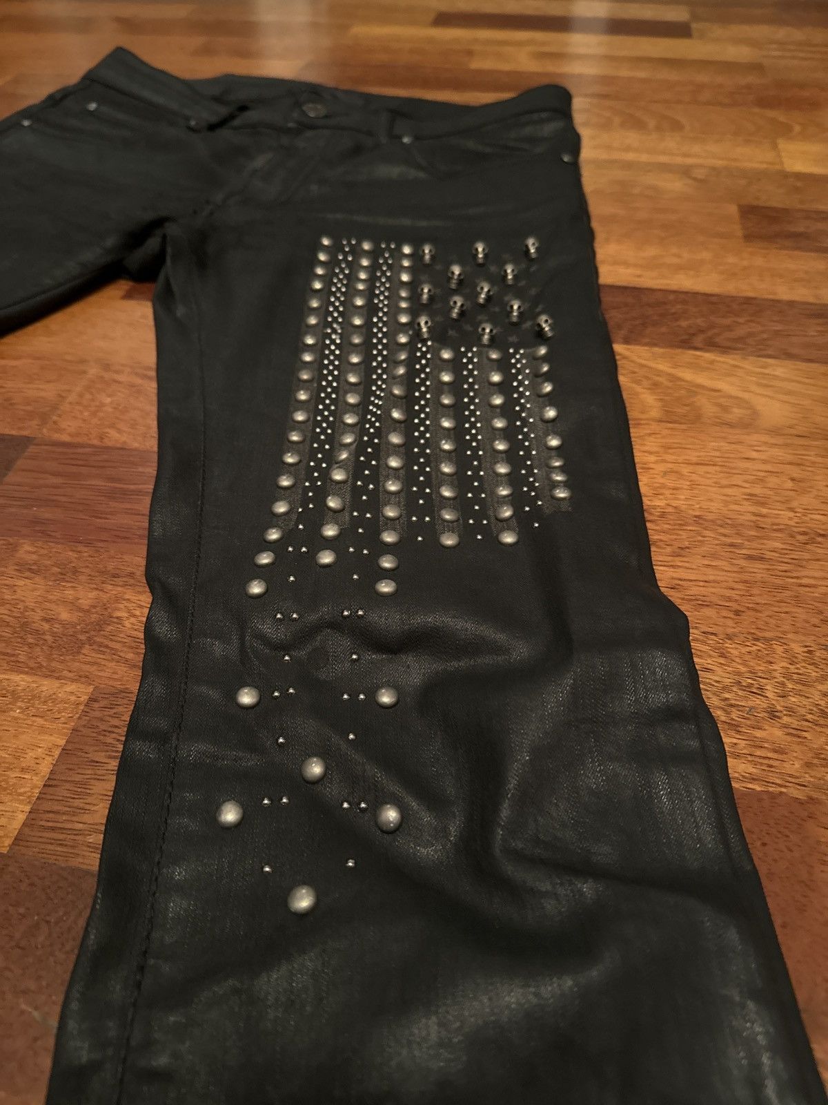 Absolut Joy Waxed Denim „American Flag“ Jeans Size US 32 / EU 48 - 3 Thumbnail