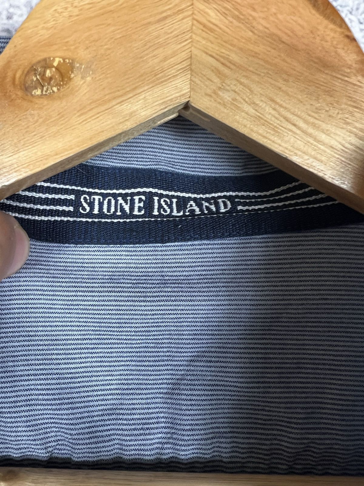 Massimo Osti Vintage Stone Island S/S 2010 Striped Shirt Stitched Logo Size US L / EU 52-54 / 3 - 5 Thumbnail