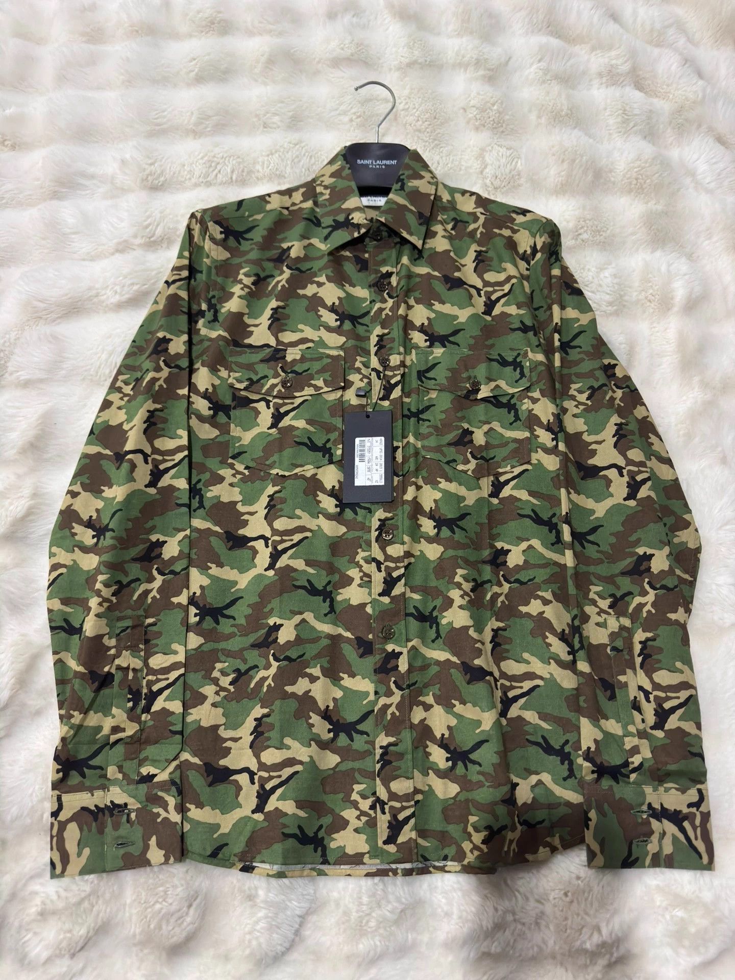 Saint Laurent Paris Saint Laurent Hedi Slimane vintage camo men's shirt 40 Size US XXS / EU 40 - 1 Thumbnail