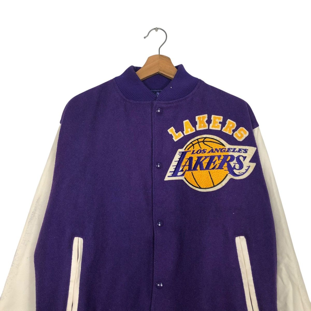 Chalk Line 🔥VINTAGE VARSITY LEATHER JACKET CHALK LINE LAKERS BIG LOGO Size US L / EU 52-54 / 3 - 5 Thumbnail