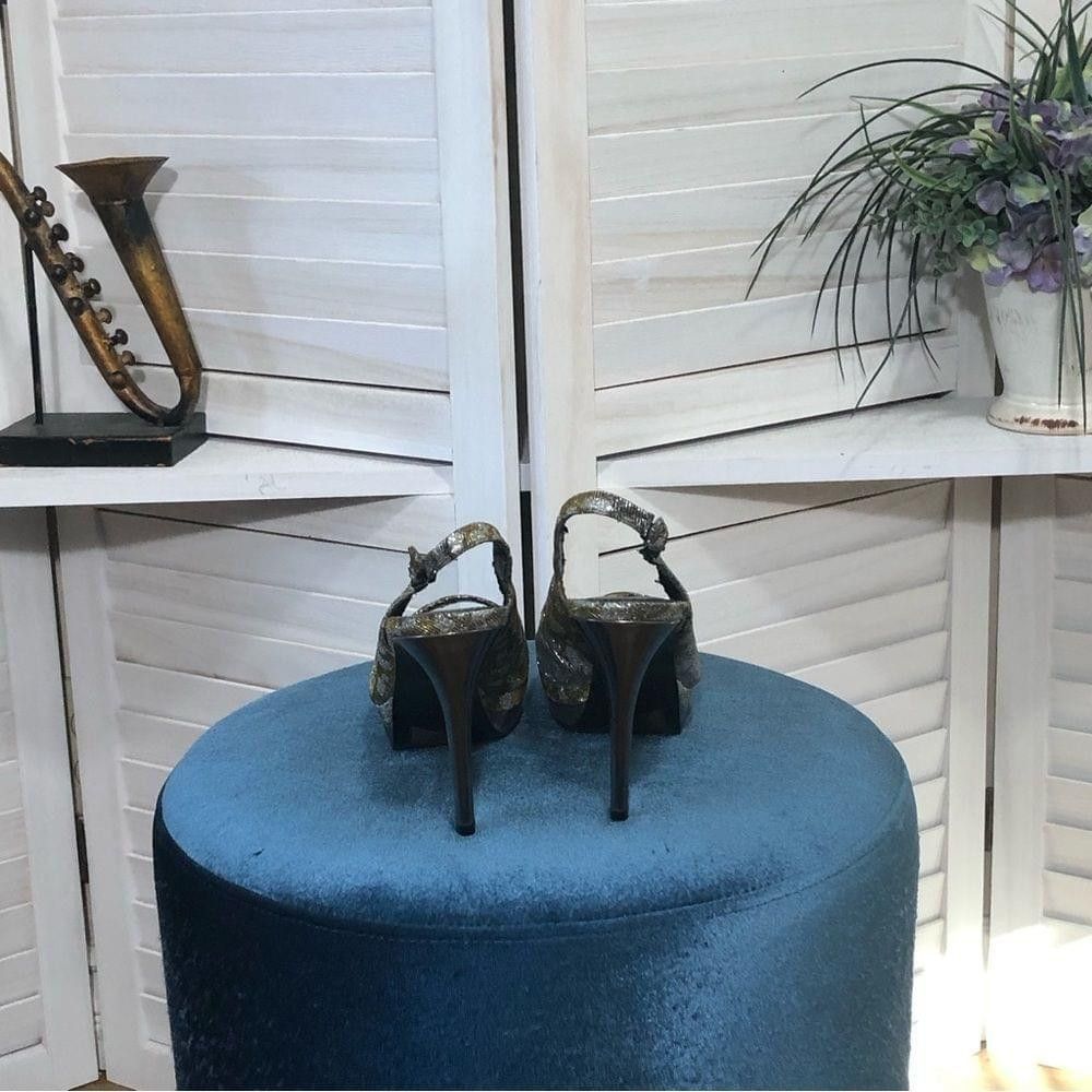 Marc Fisher Marc Fisher golden silver metallic shine platform heel 8.5 Size US 8.5 / IT 38.5 - 3 Thumbnail