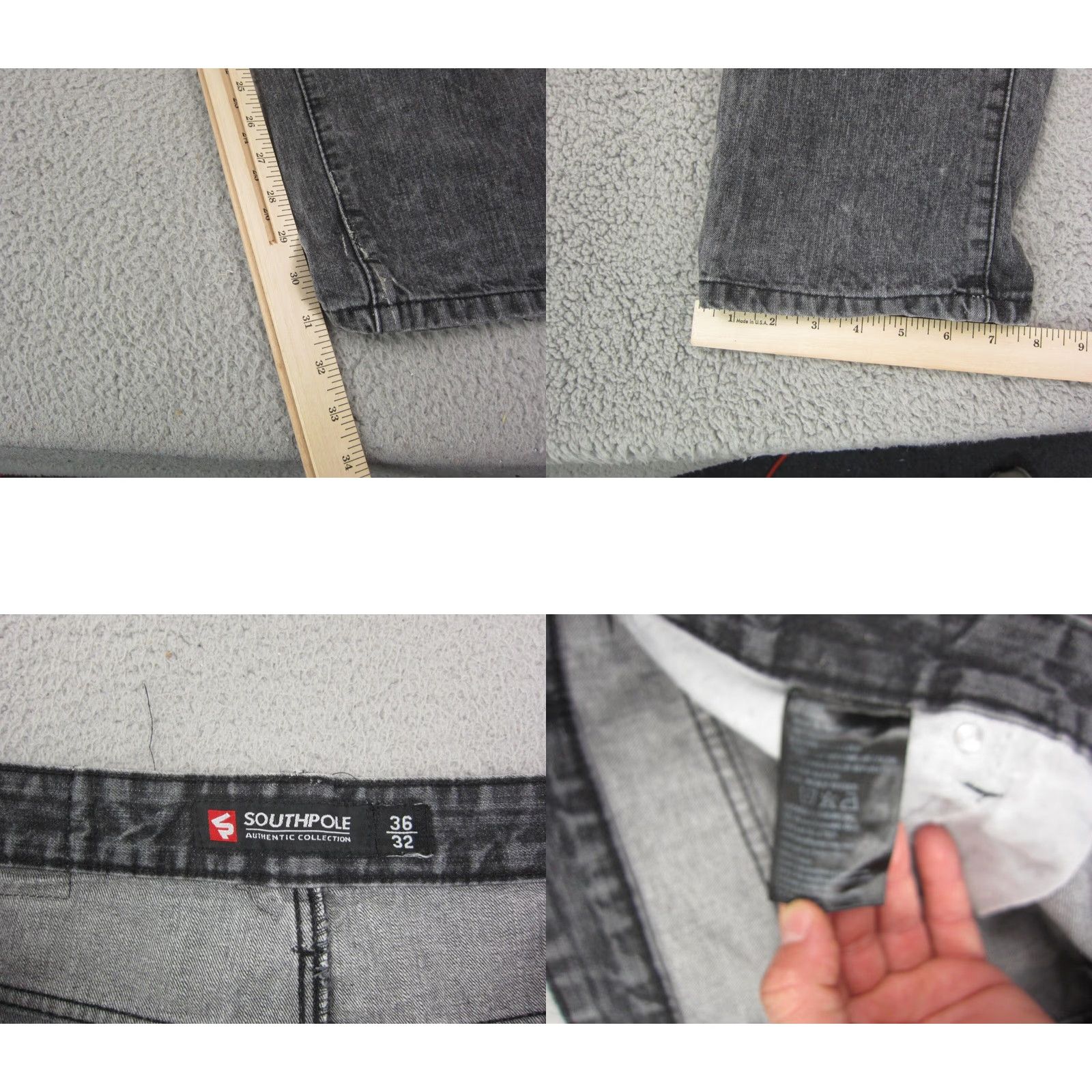 Southpole VINTAGE Southpole Jeans Mens Regular Black 30x32 Distressed Denim Tapered 5-Pocket Y2K Size US 36 / EU 52 - 8 Thumbnail