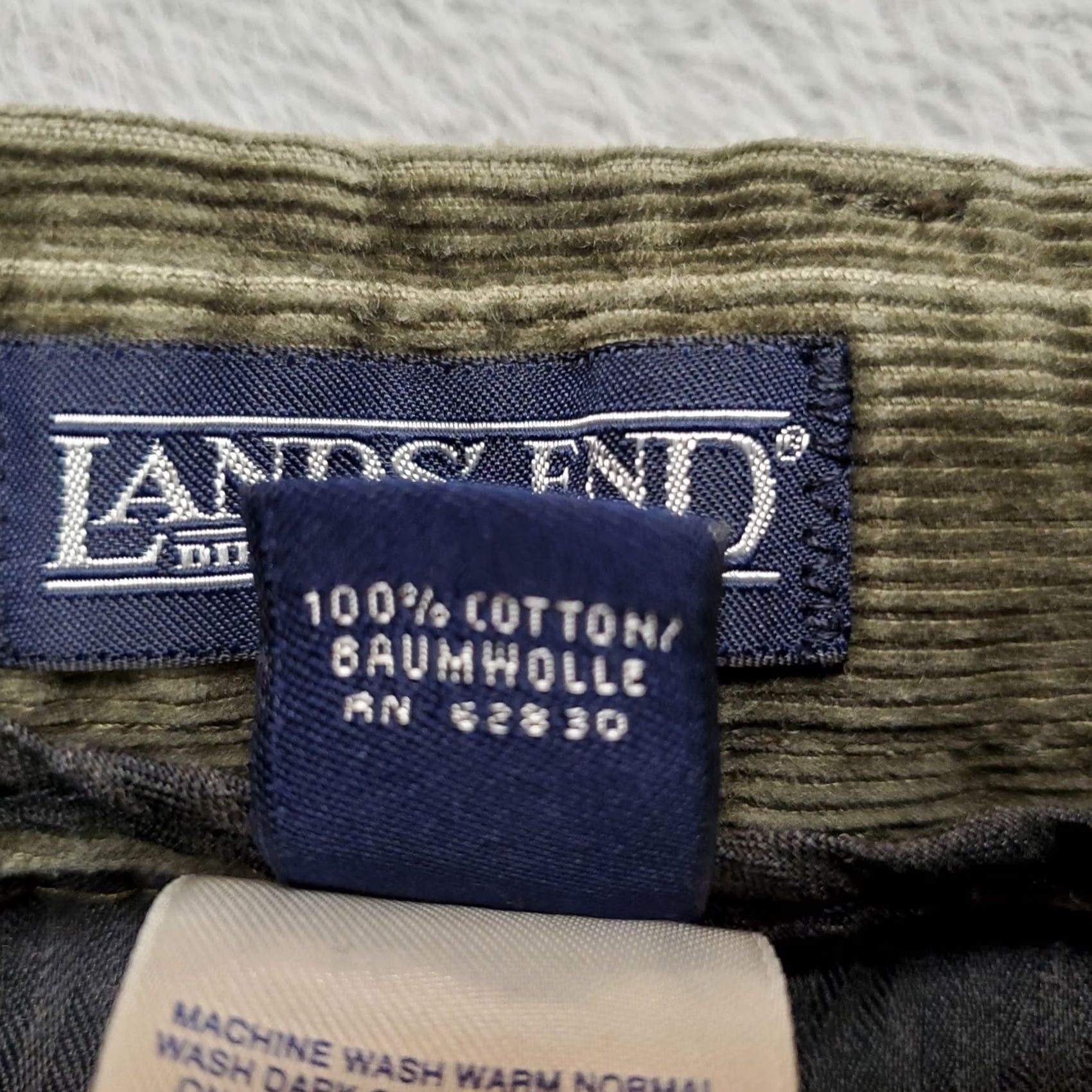 Lands' End Lands' End Pants Womens 35x30 Green Corduroy Pleated Tapered 70s Retro Casual Chino Straight Front Vintage Girls Womens Size 24" / US 00 / IT 34 - 5 Thumbnail