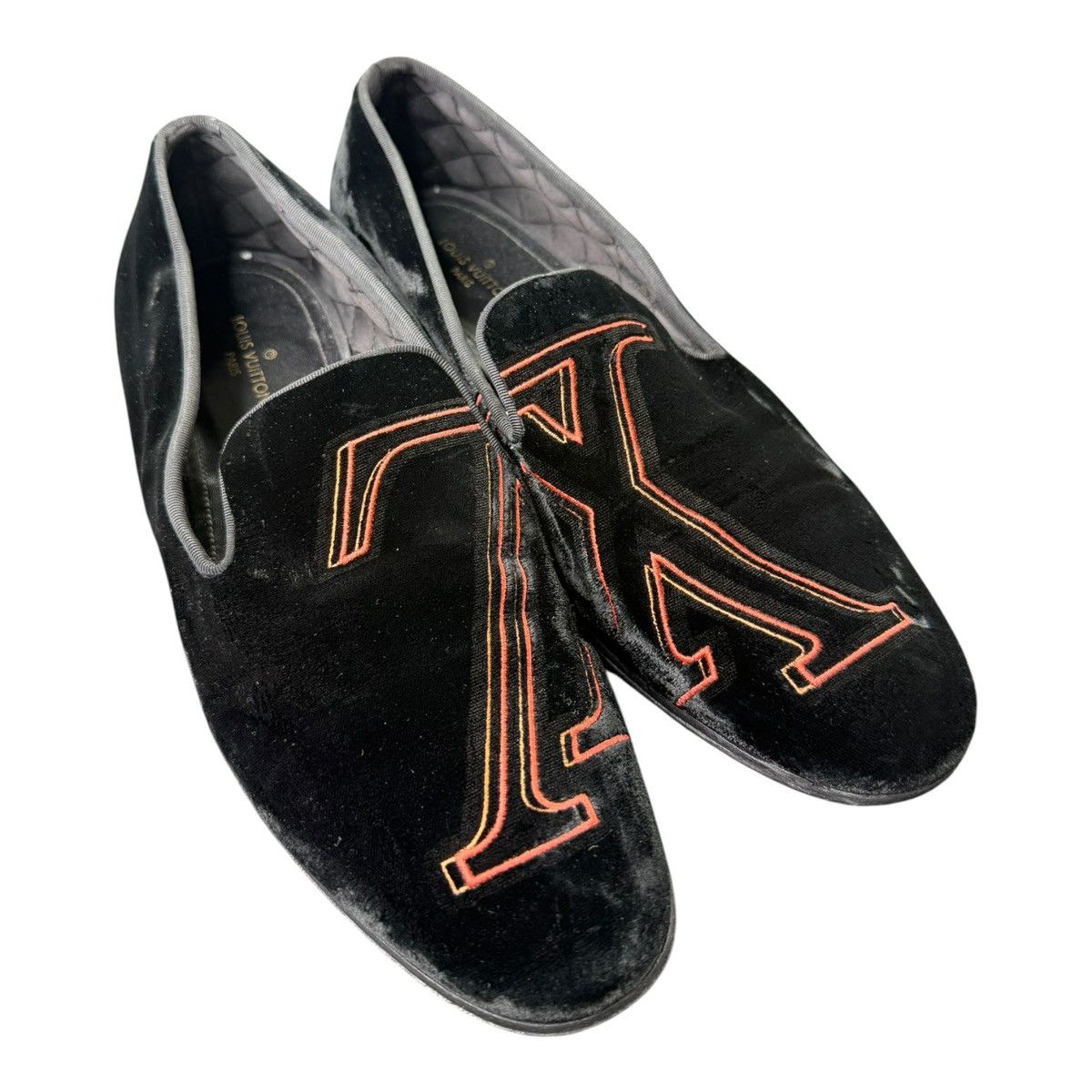 Louis Vuitton Louis Vuitton Velvet Monogram Loafers Black LV 7.5 US 8.5 Size US 8.5 / EU 41-42 - 1 Thumbnail