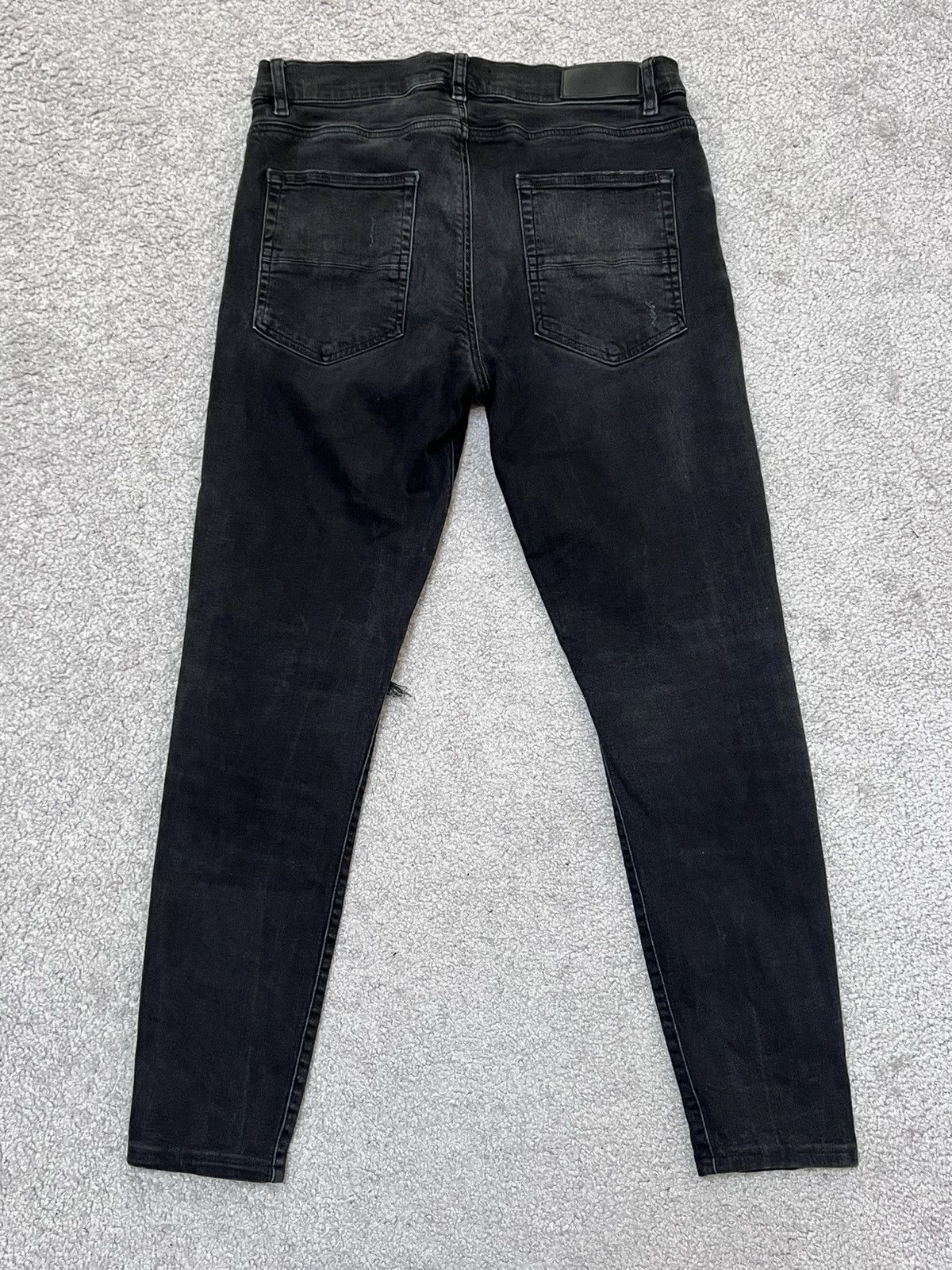 Amiri Amiri MX-1 Black Cashew Flower Split Patches Skinny Jeans Size US 34 / EU 50 - 8 Thumbnail