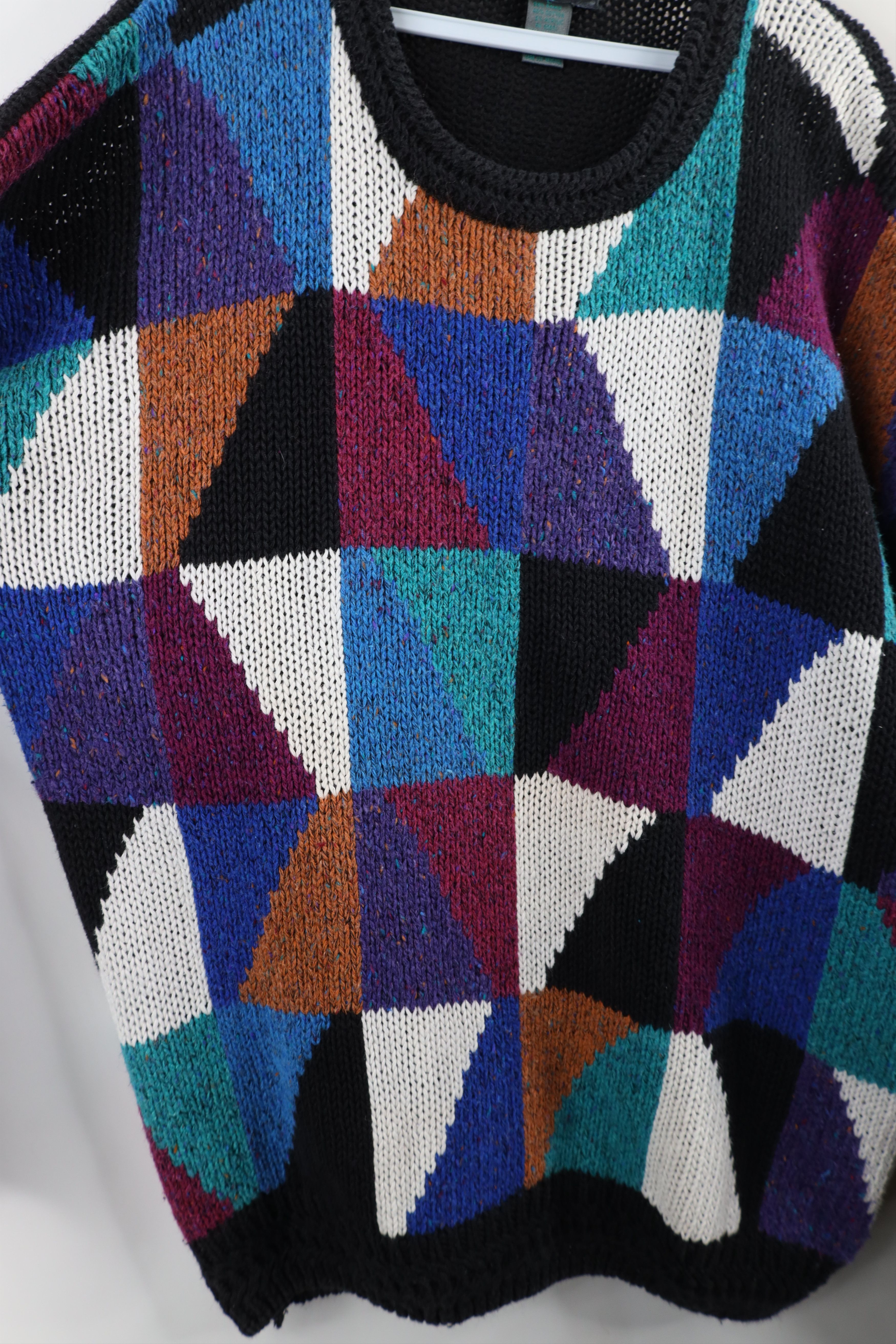 Vintage Vintage 90s Coogi Rainbow Checkered Marled Knit Sweater Size US L / EU 52-54 / 3 - 4 Thumbnail