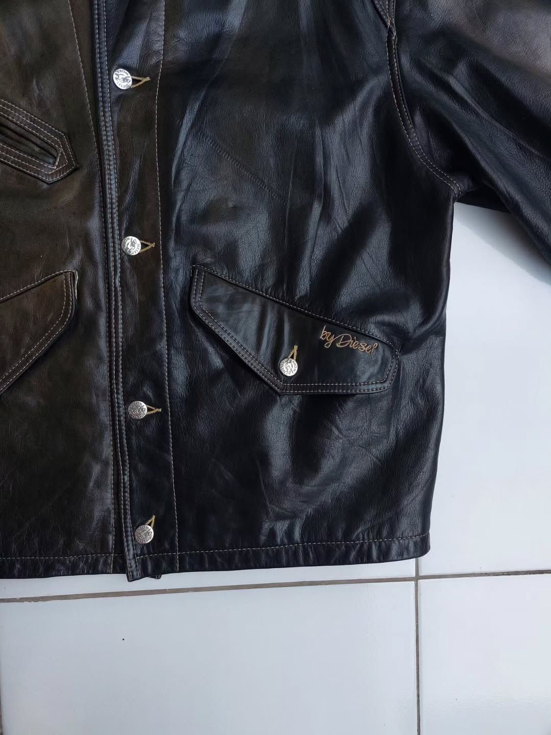 Diesel Diesel Vintage Leather Jacket Car Coat Patina Size US L / EU 52-54 / 3 - 6 Thumbnail