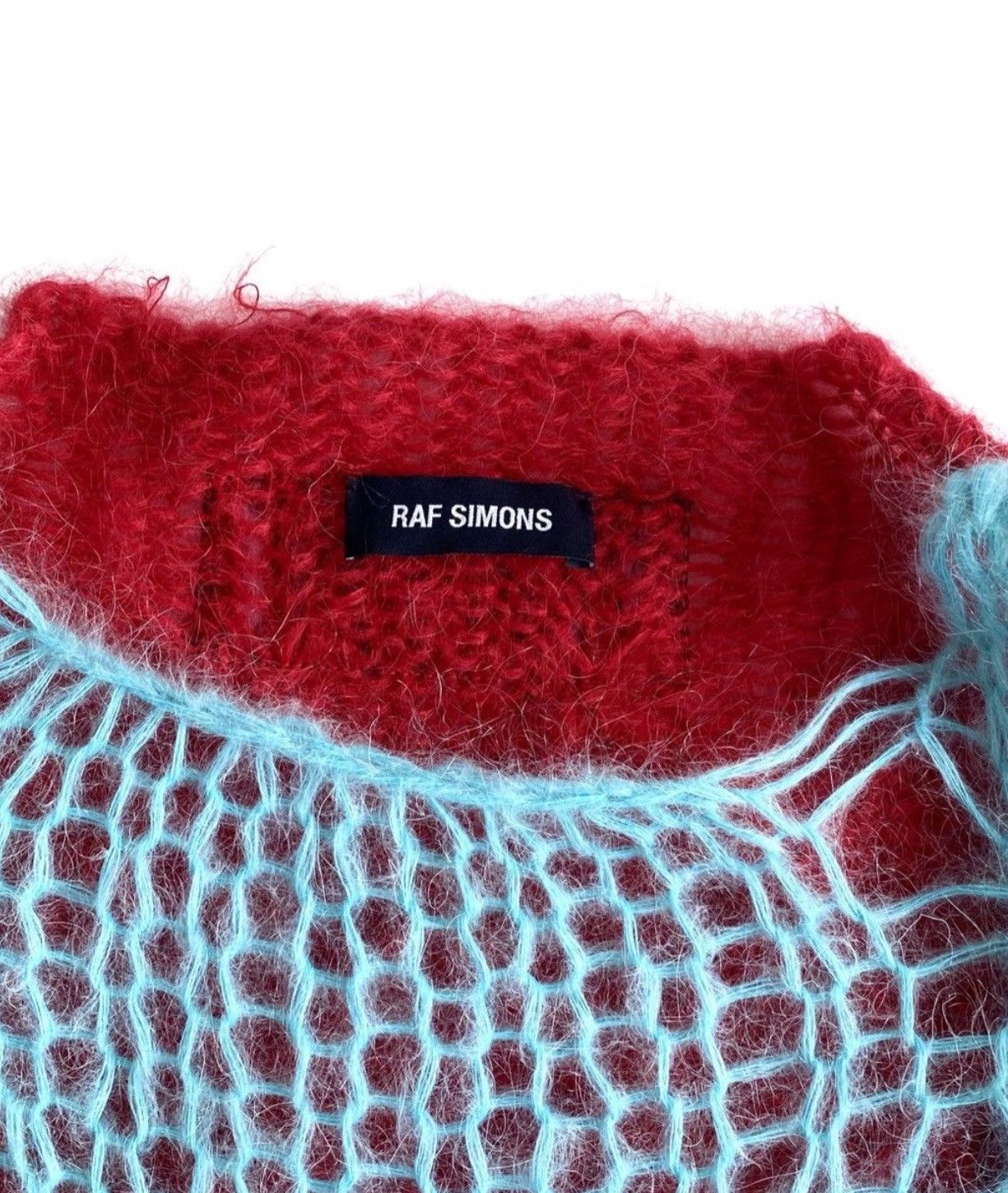 Raf by Raf Simons Raf Simons Knit sweater Mohair Red and Blue Size US L / EU 52-54 / 3 - 3 Thumbnail
