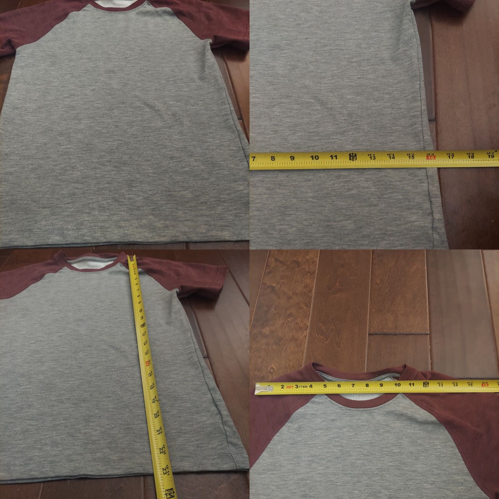 George George T-Shirt Mens XS Crew Neck Short Sleeve Maroon Gray All Seasons Breathable Regular Fall Winter Spring Summer VINTAGE: No Size US XS / EU 42 / 0 - 8 Thumbnail