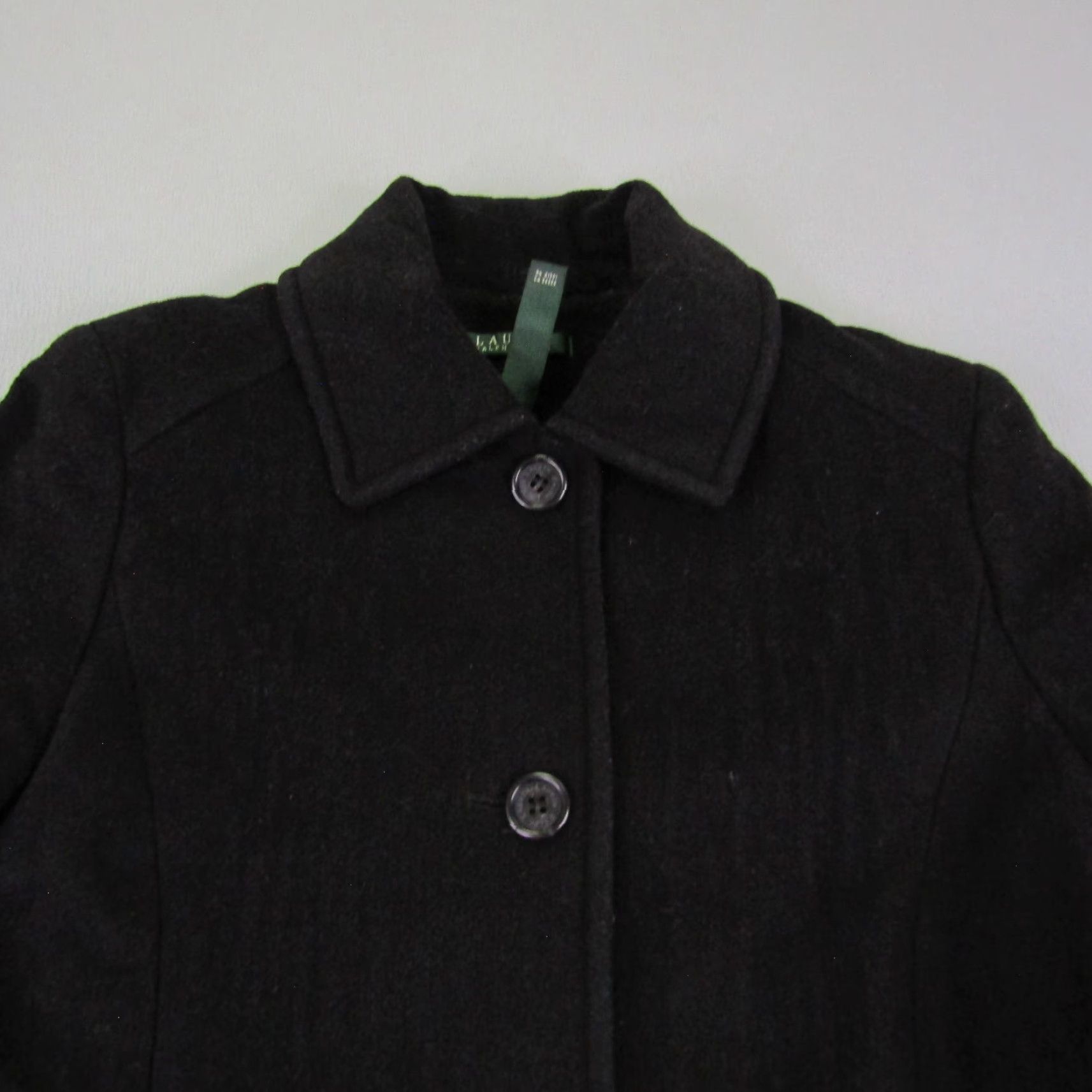 Ralph Lauren Vintage Lauren Ralph Lauren Jacket Womens 8 Black Button Up Wool Blend Coat Black 8 Jacket Coat Womens Vintage Lauren Ralph Lauren Size M / US 6-8 / IT 42-44 - 2 Thumbnail