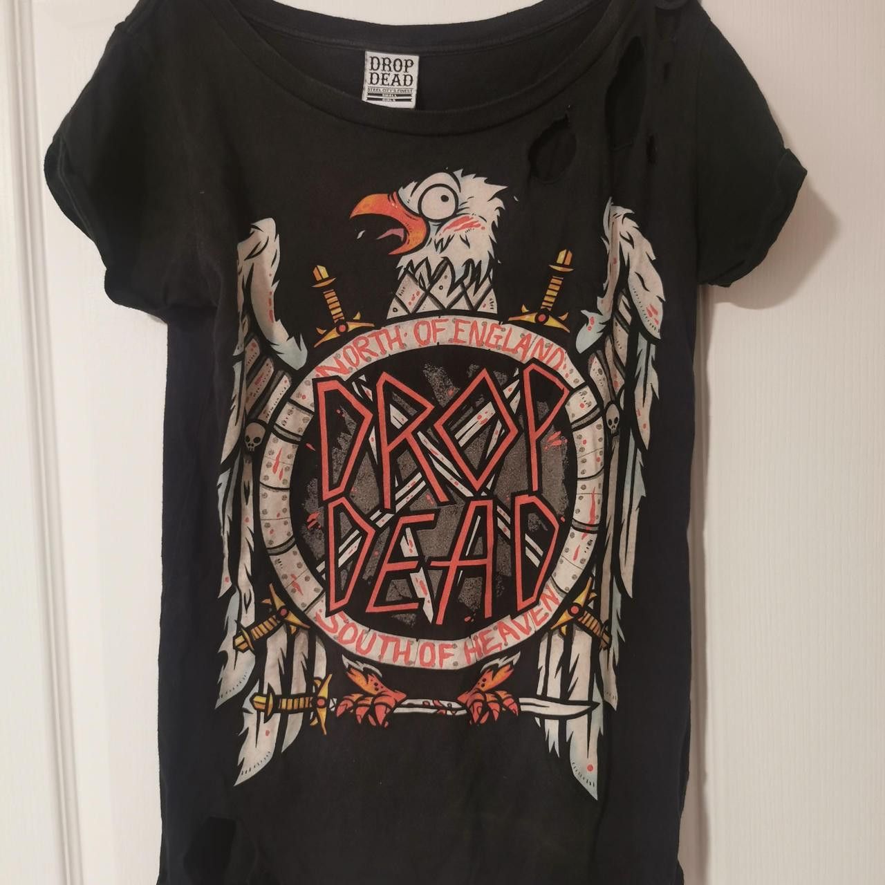 Drop Dead Clothing Drop Dead - Slayer South of Heaven Ladies Small T shirt rips Size S / US 4 / IT 40 - 1 Thumbnail