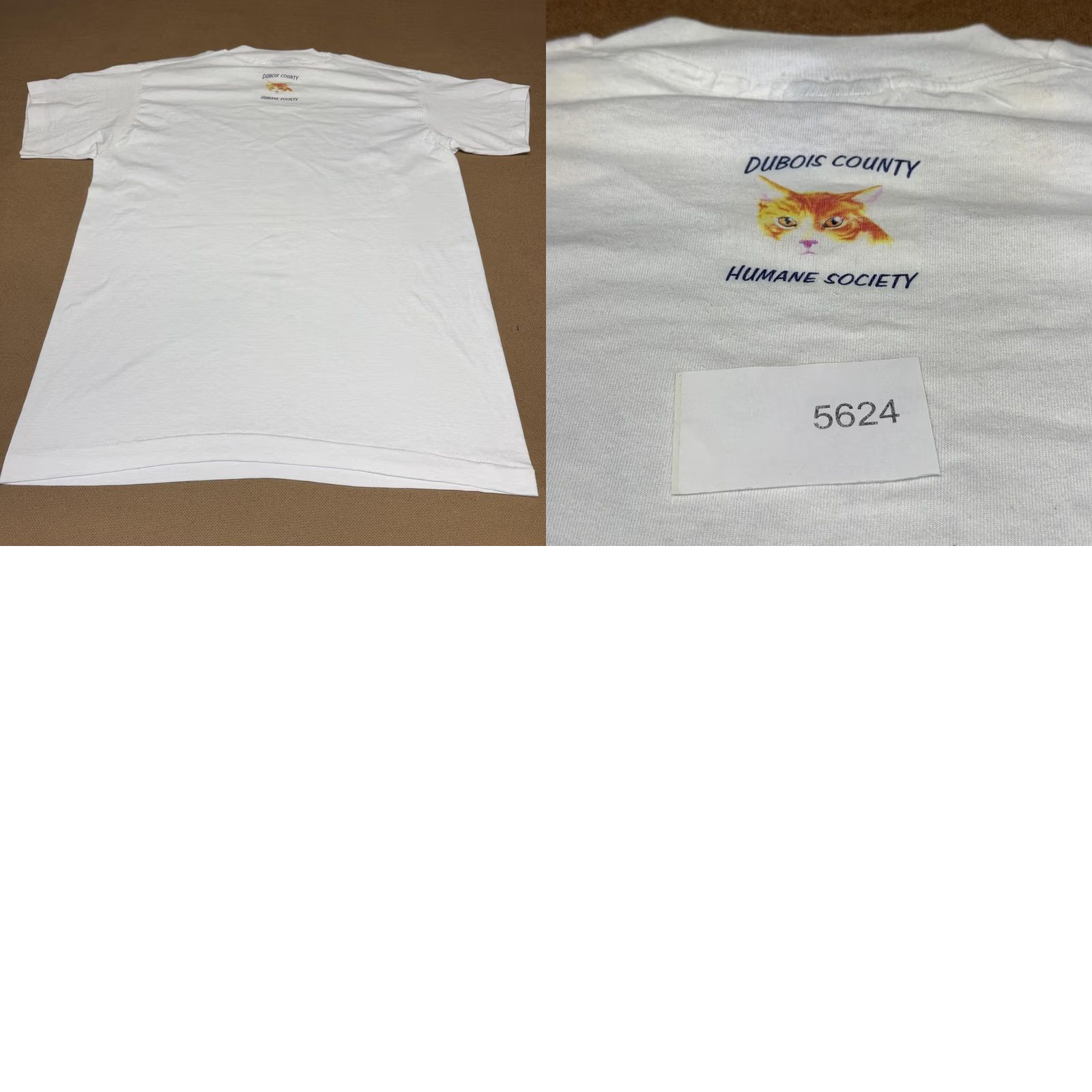 Fruit Of The Loom VINTAGE Fruit Of The Loom Shirt Mens Large White Adopt A Pet Dog Cat Tee 90s Size US L / EU 52-54 / 3 - 9 Thumbnail