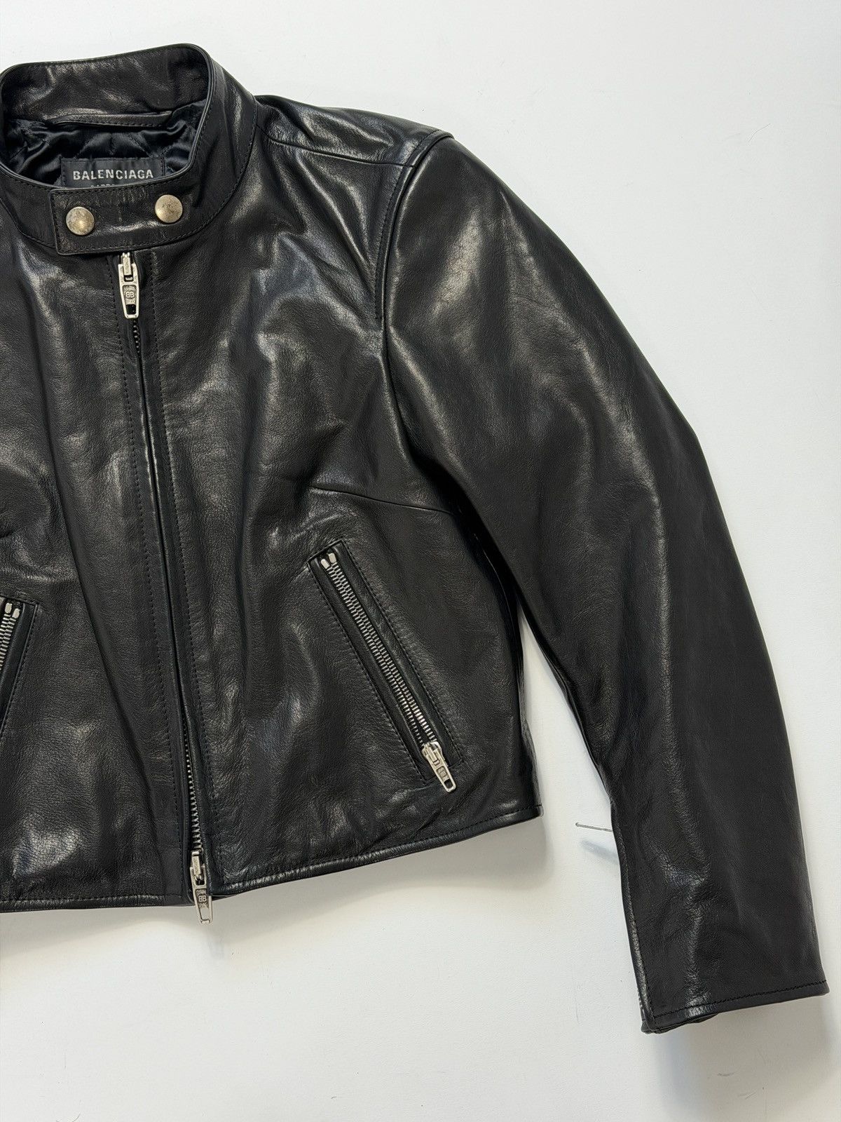 Balenciaga Balenciaga Racer Jacket Black Leather Size S / US 4 / IT 40 - 3 Thumbnail