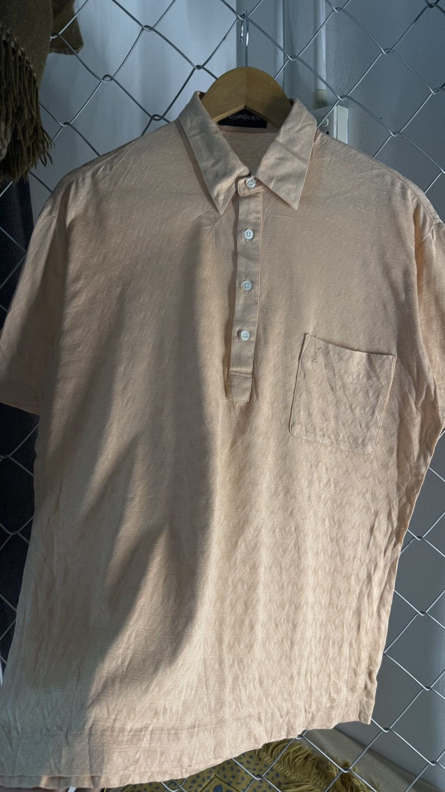 Yves Saint Laurent Yves Saint Laurent Archive Embroidered Logo Geometric Polo Size US L / EU 52-54 / 3 - 2 Thumbnail