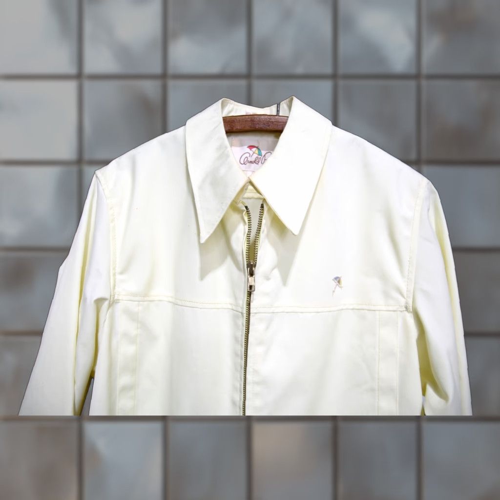 VINTAGE Arnold Palmer Windbreaker Golf Light Yellow Jacket Mens S Small 1960s YKK